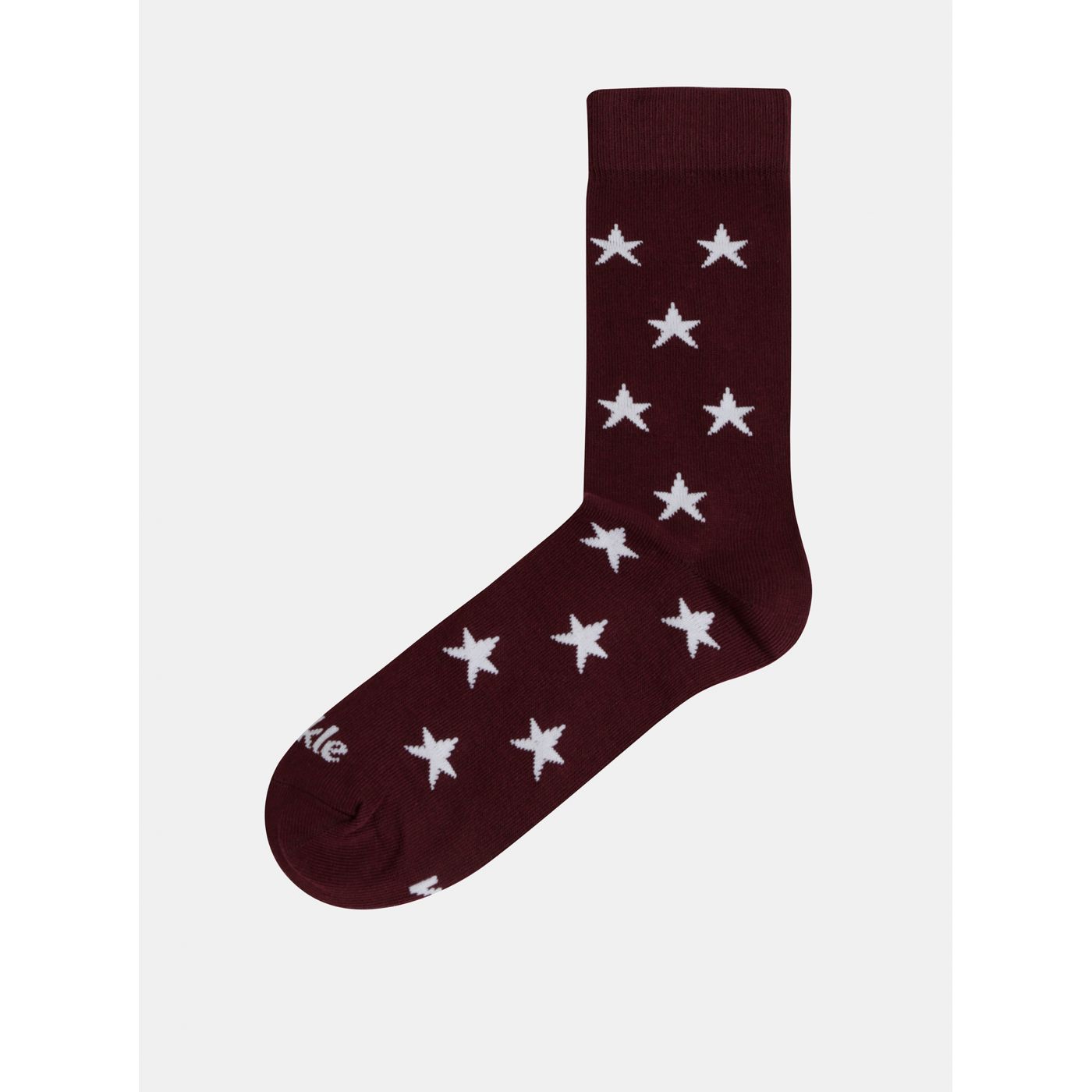 Burgundy Patterned Socks Fusakle Star