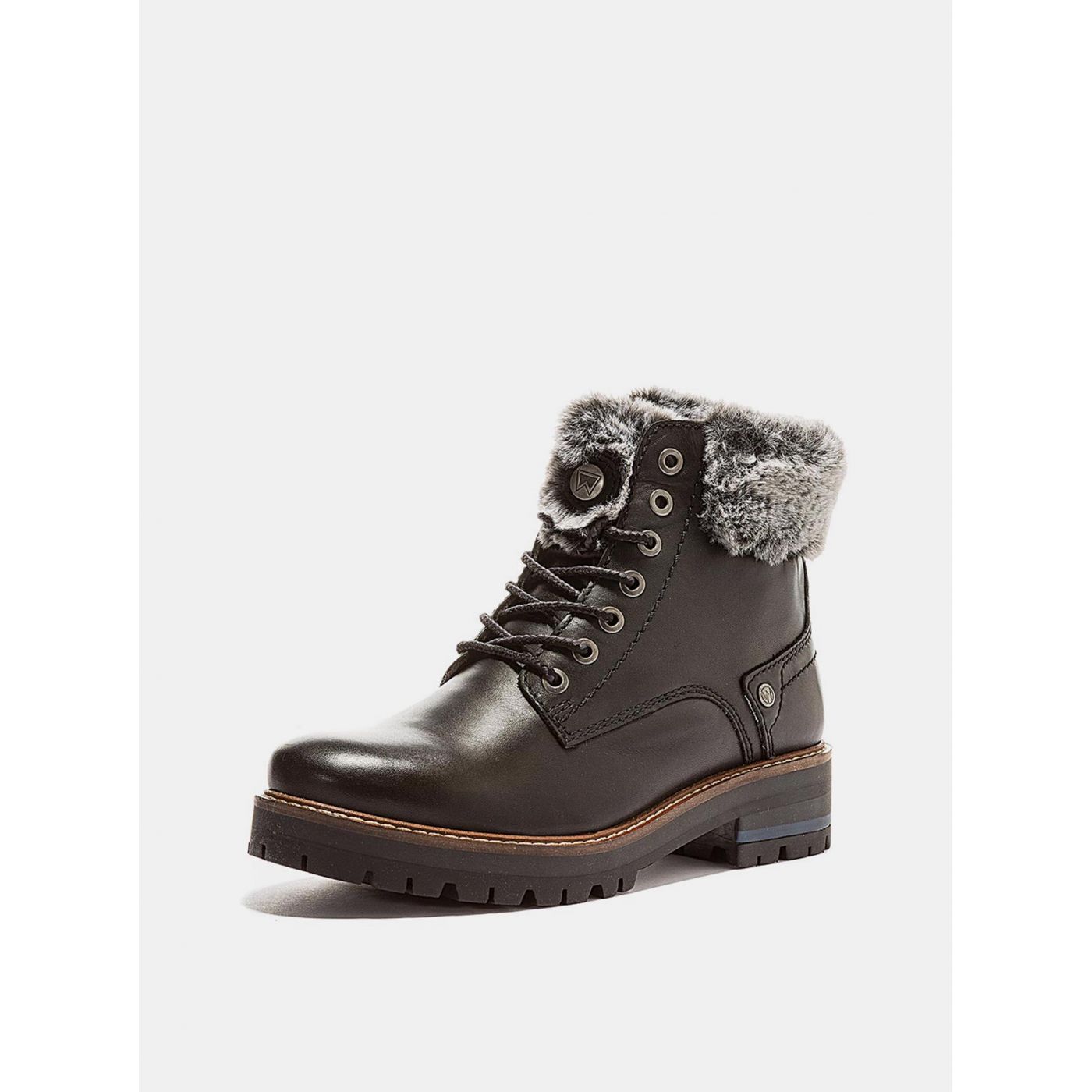 Dark Brown Women's Leather Winter Boots Wrangler