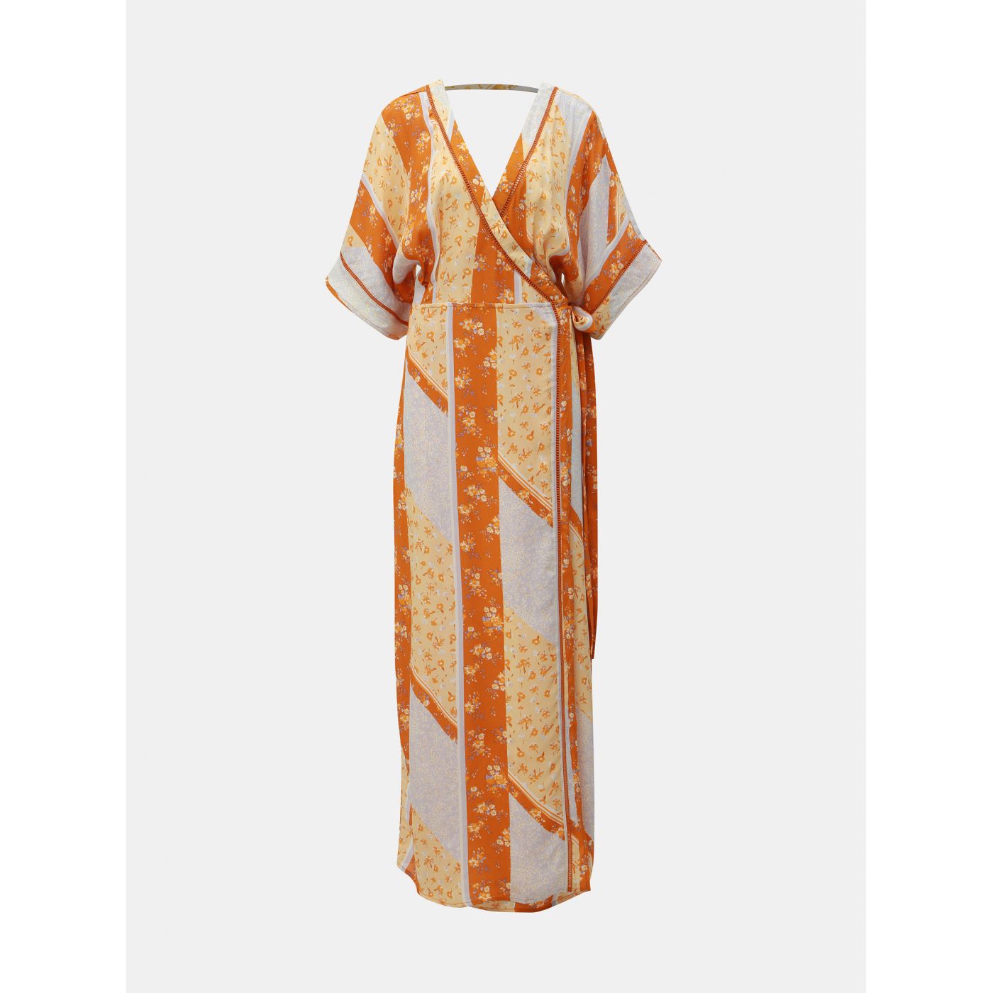 Miss Selfridge's Orange Floral Wrap Maxi dress