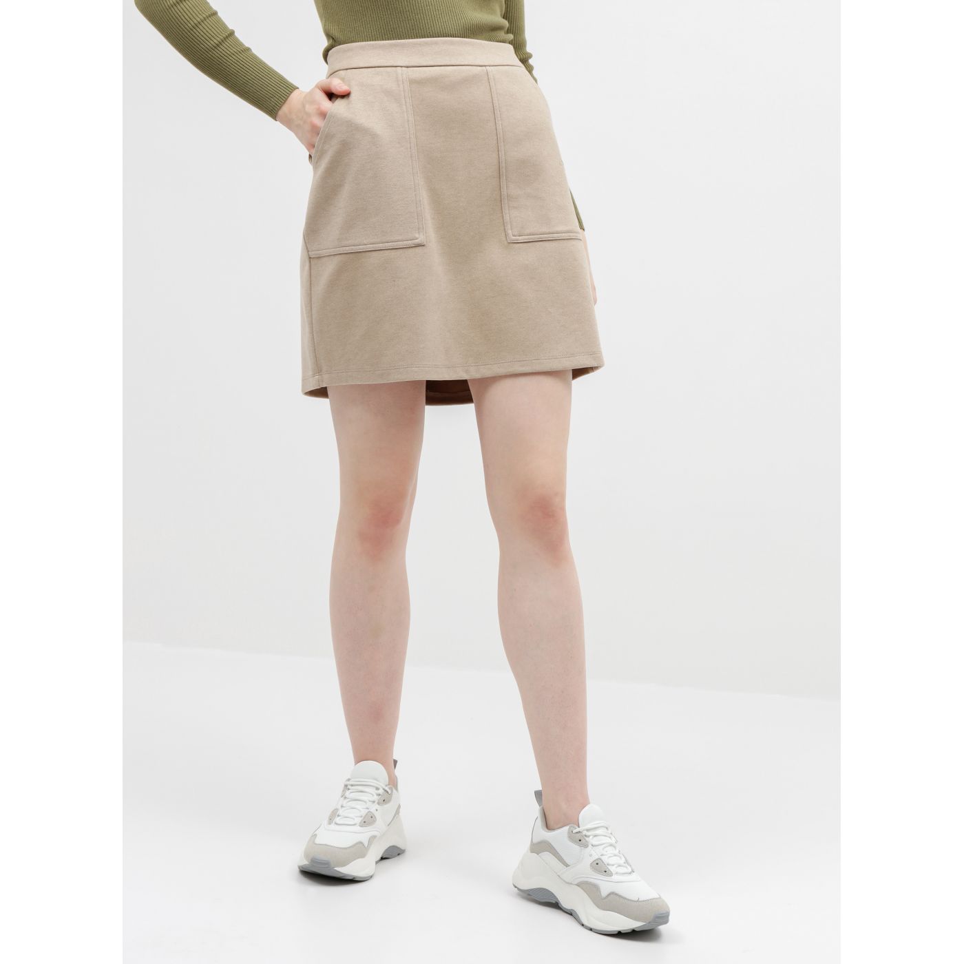 Beige skirt with VERO MODA Felicity pockets