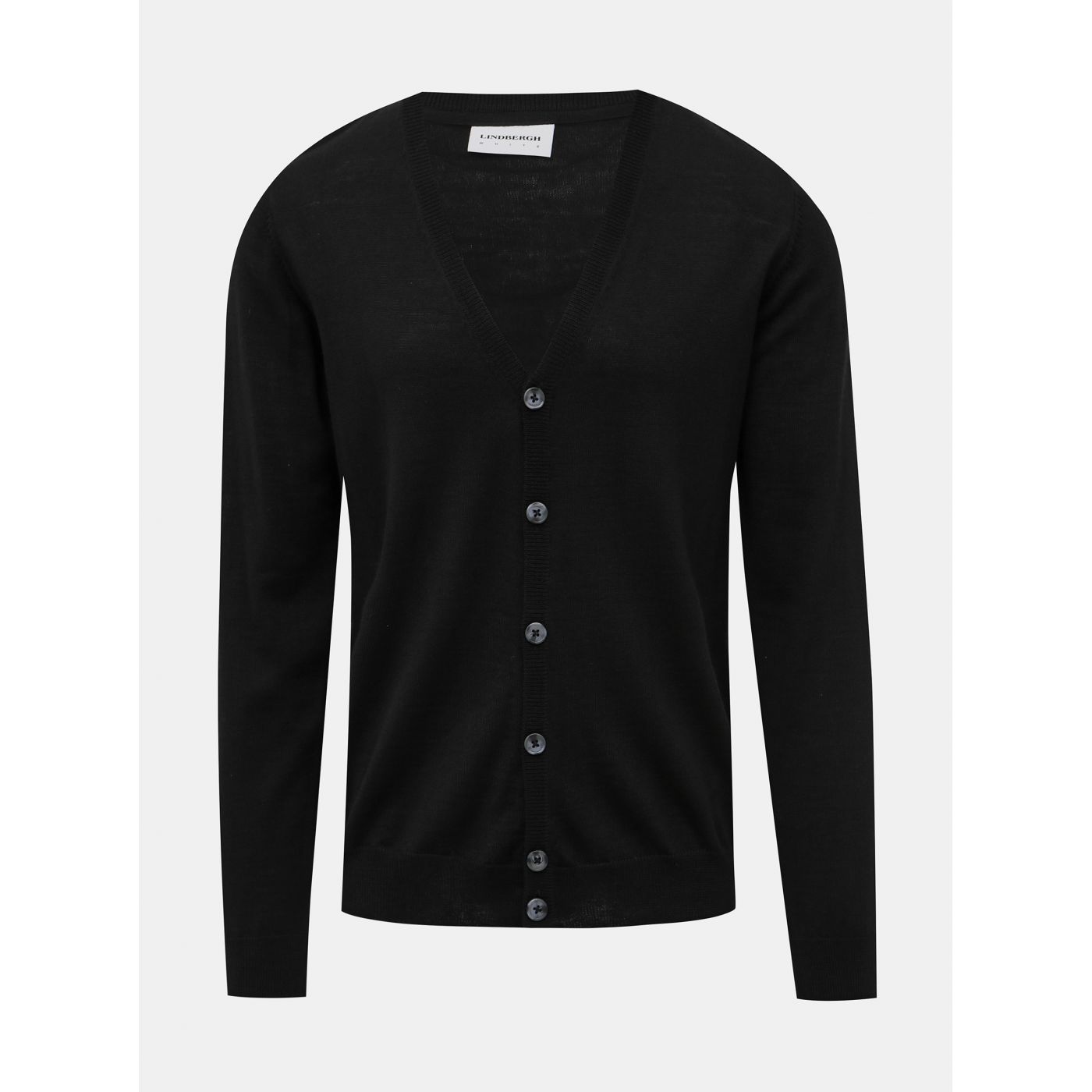Black Cardigan from Merino Wool Lindbergh