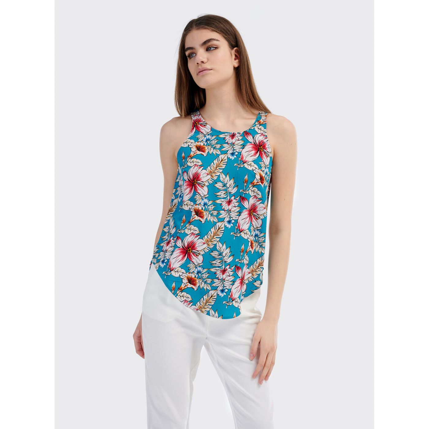 Alcott Blue Women's Floral Tank Top