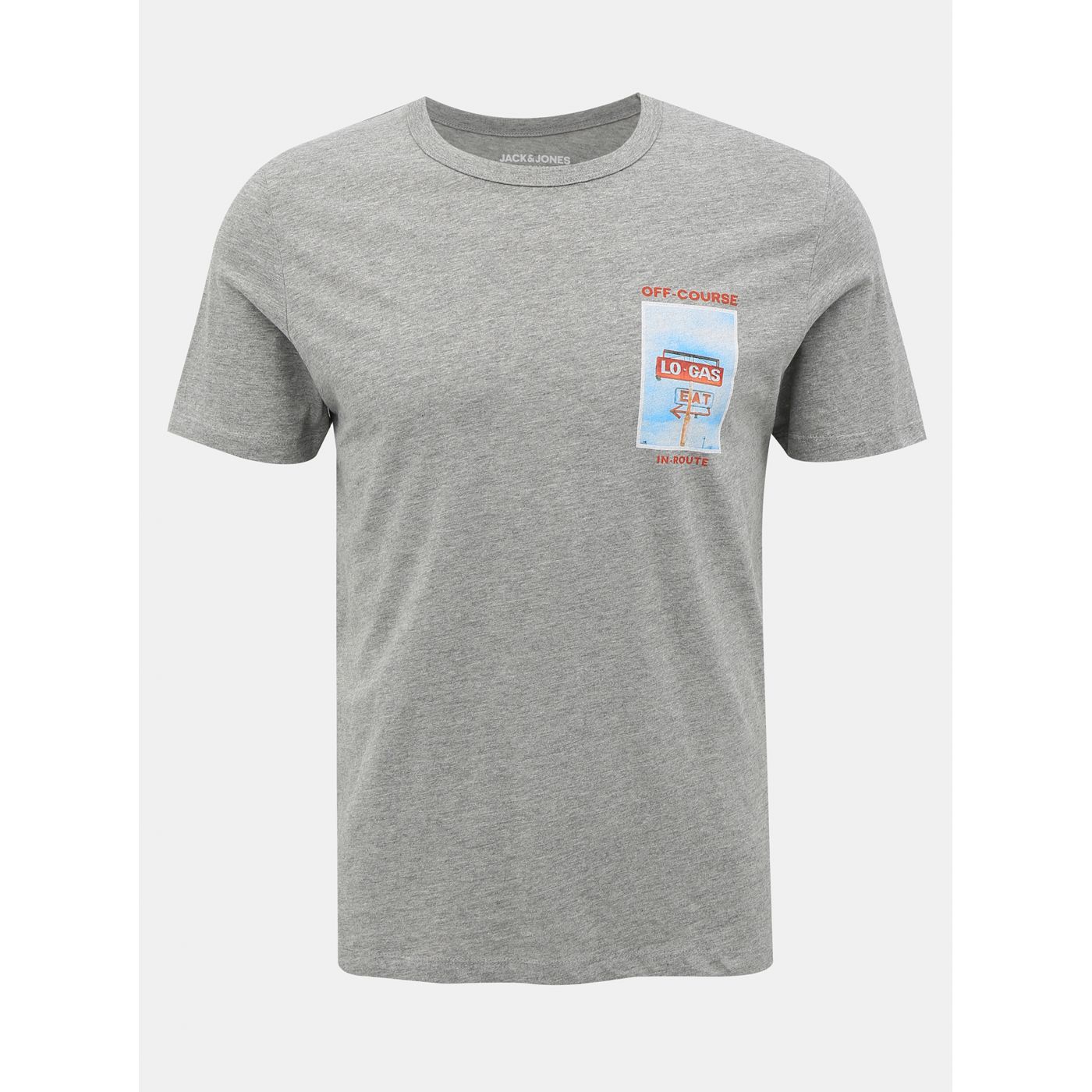 Grey T-shirt with Jack & Jones Roberto print