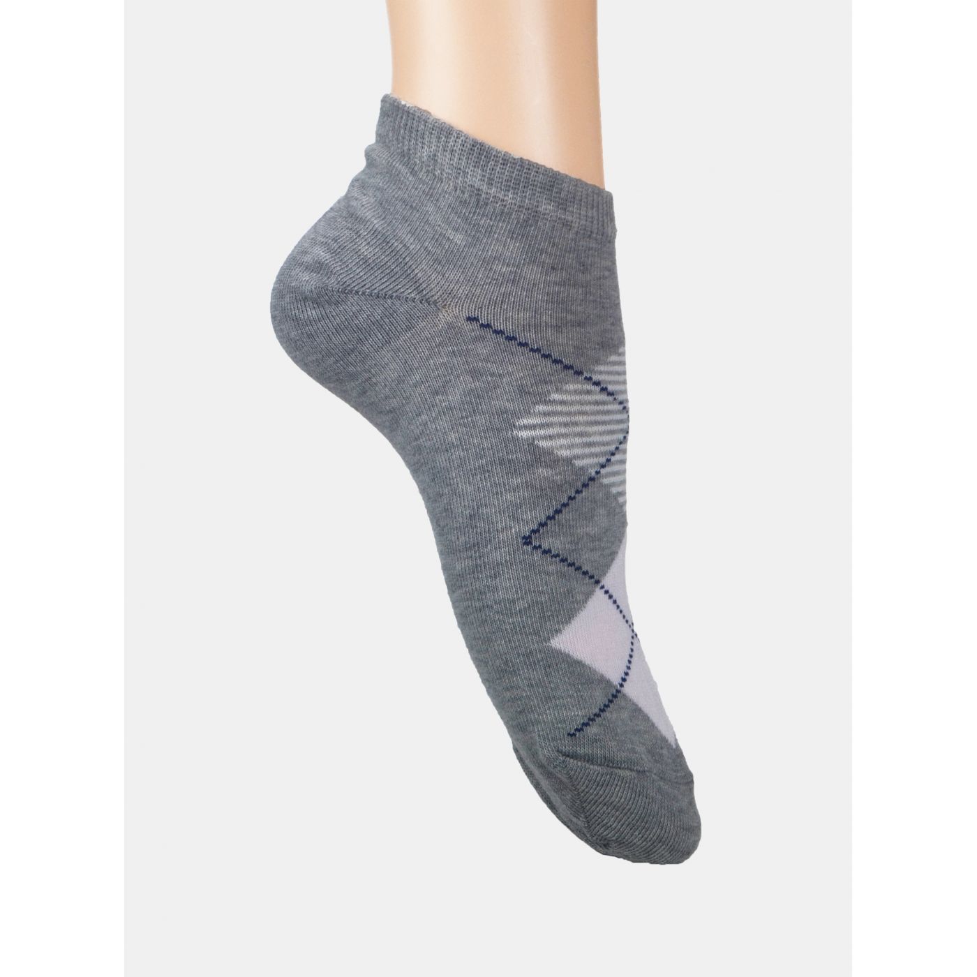 Set of two pairs of ankle socks in grey and pink Marie Claire