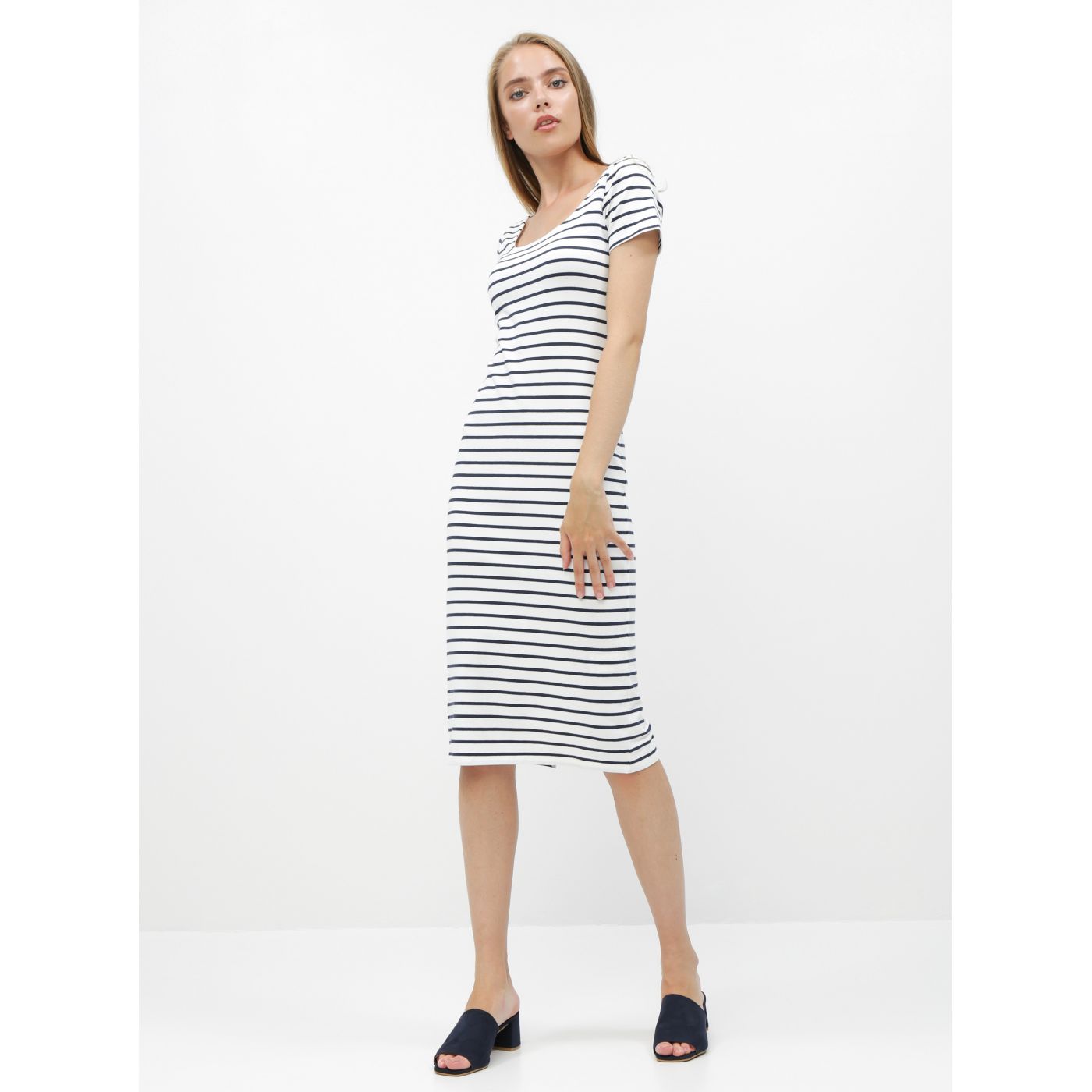 Blue-white striped basic dress ZOOT Junne