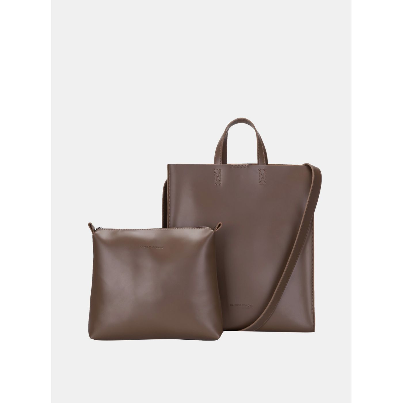 Brown handbag with detachable Claudia Canova case