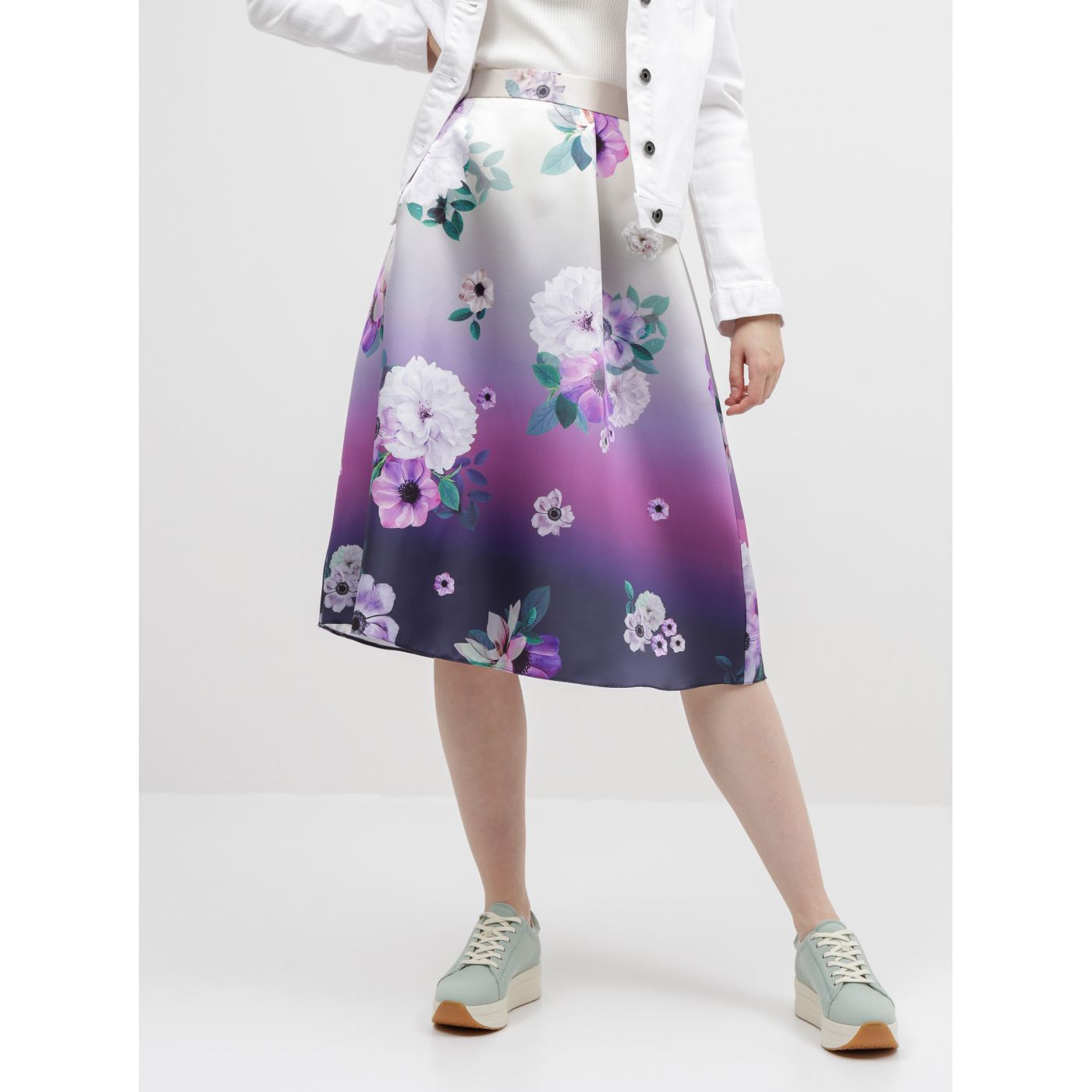Dorothy Perkins Purple Floral Skirt