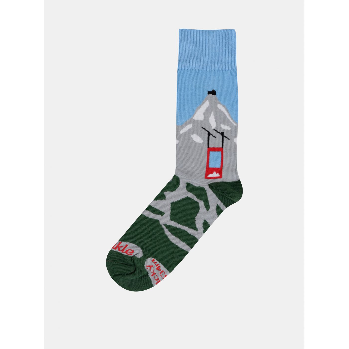 Blue-green socks with mountain motif Fusakle Lomničák