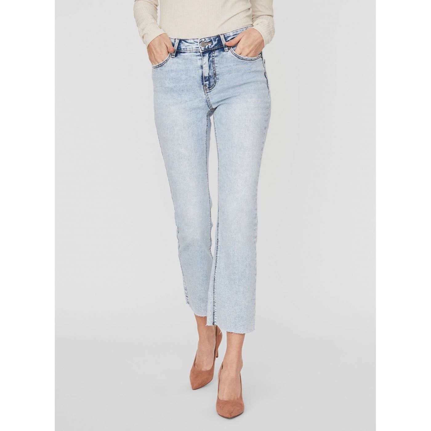 Light Blue Shortened Bootcut Jeans VERO MODA Sheila