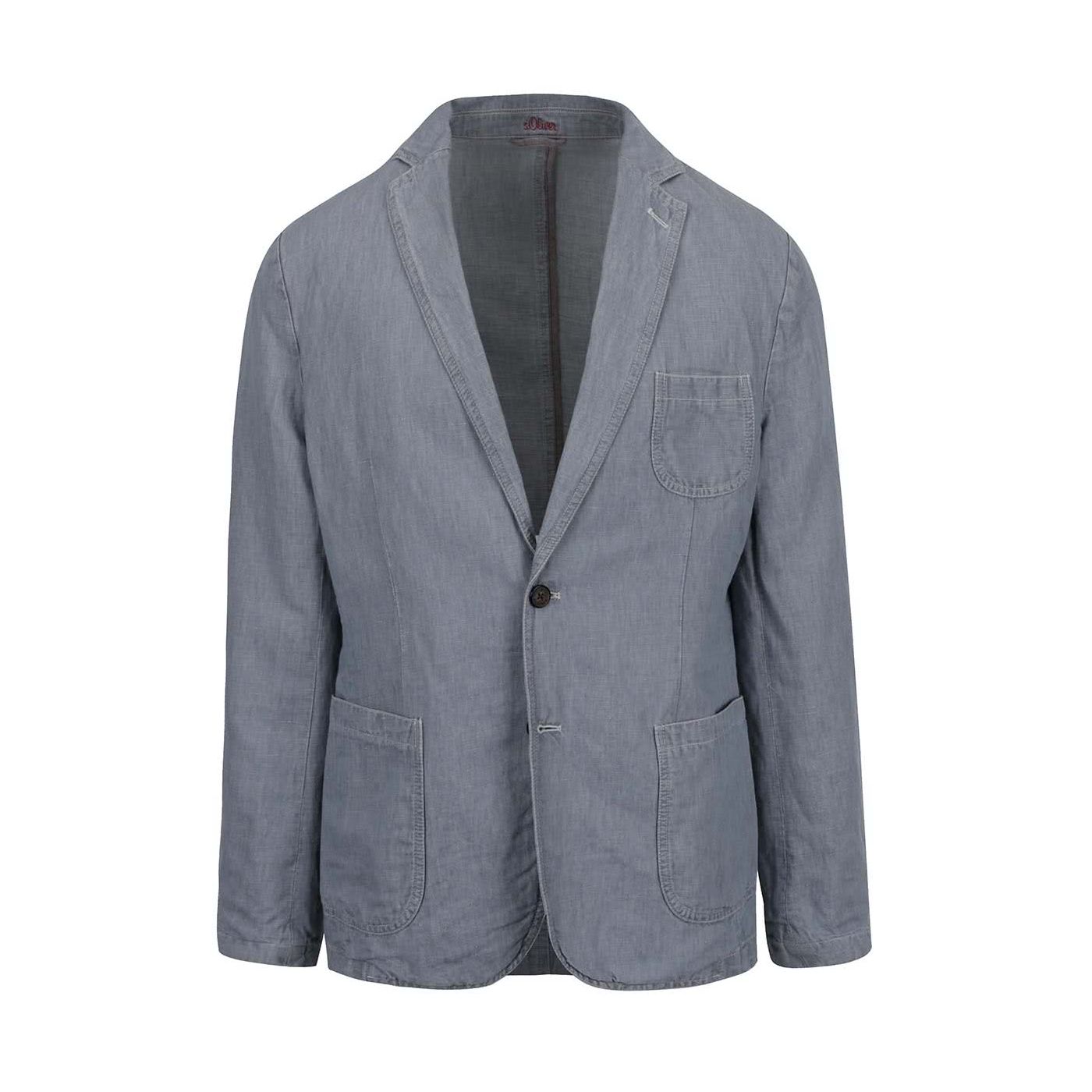 Grey blue men's linen jacket s.Oliver