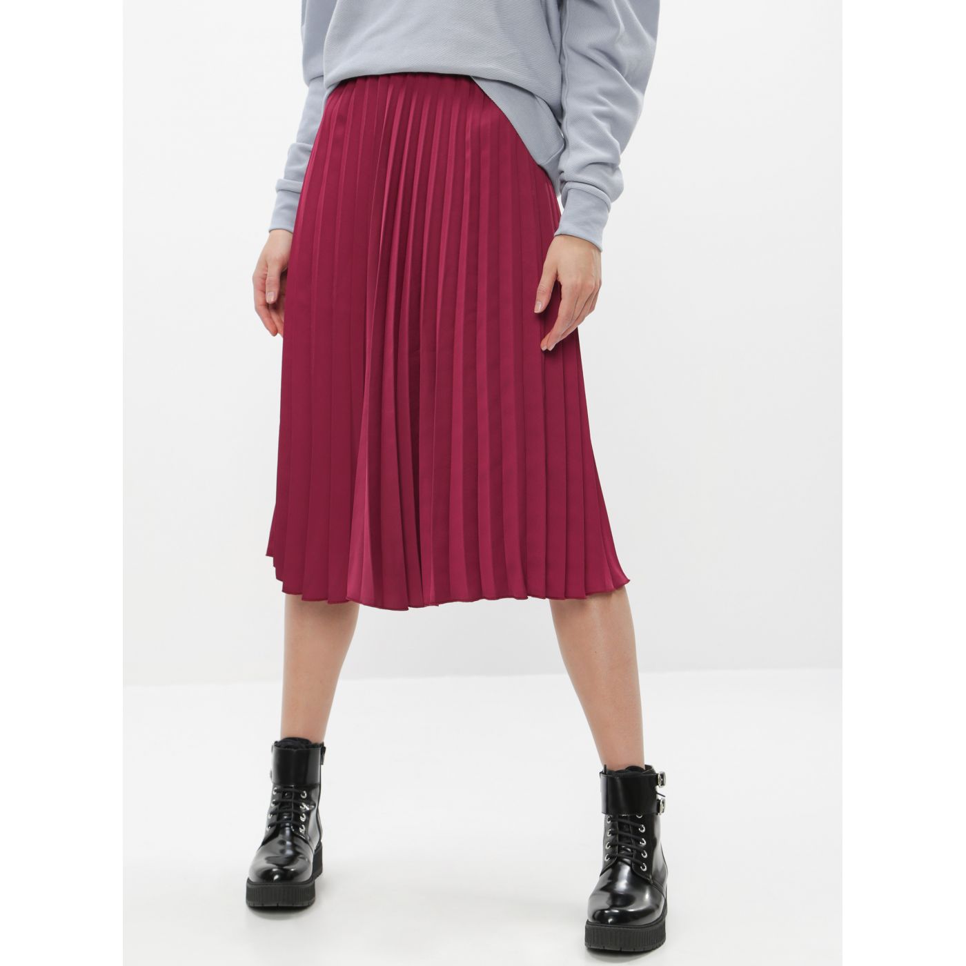 Burgundy pleated midi skirt ZOOT Kate