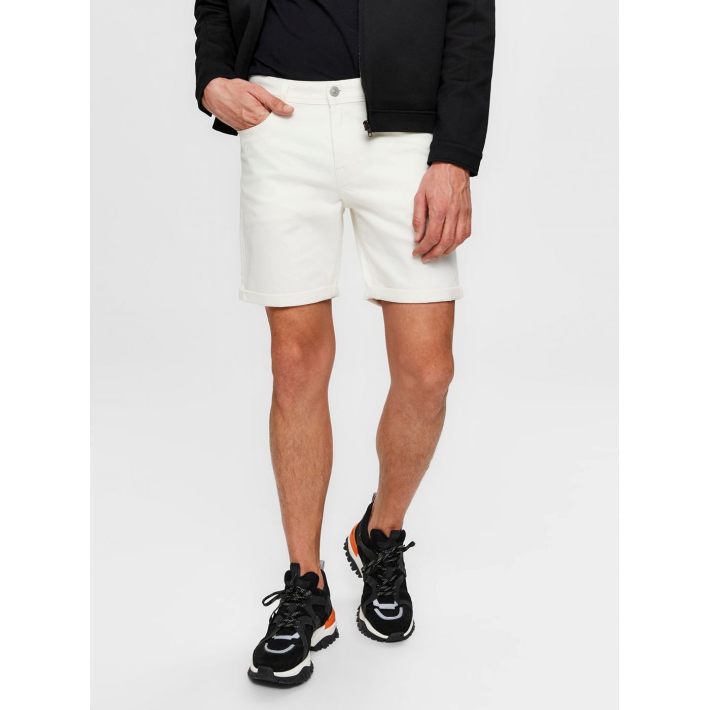 Selected Homme White Denim Shorts