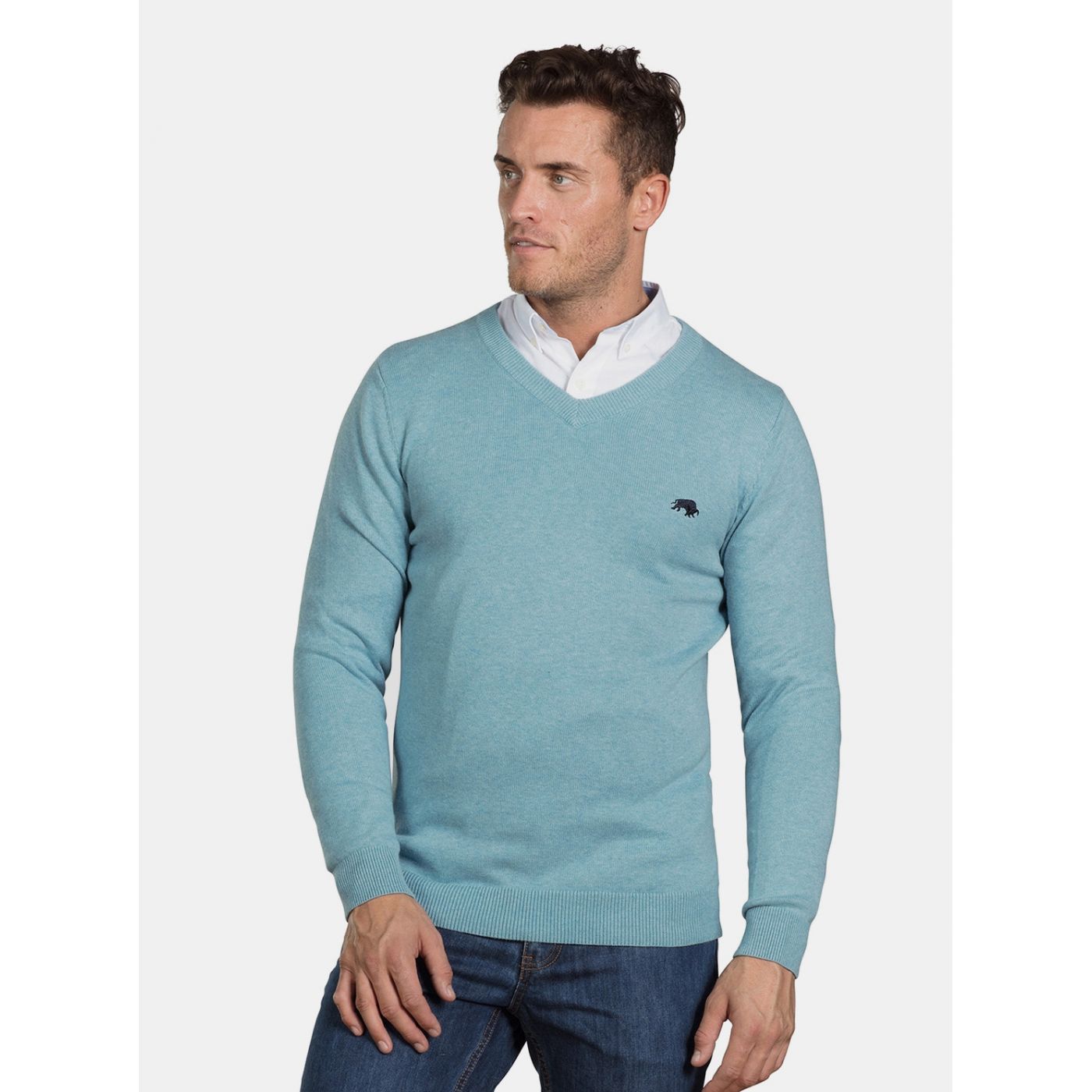 Light blue basic sweater Raging Bull