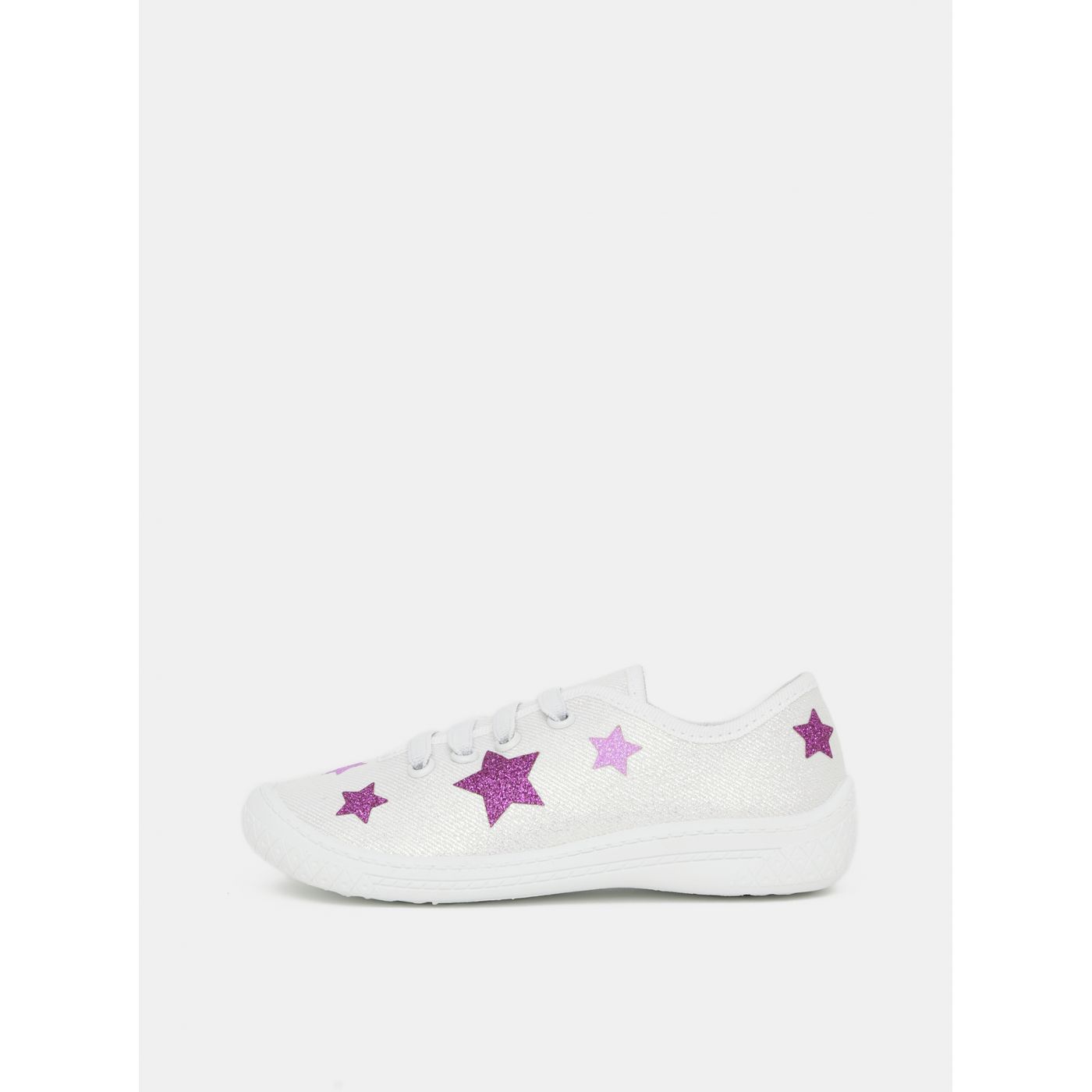 White Girly Glitter Sneakers 3F