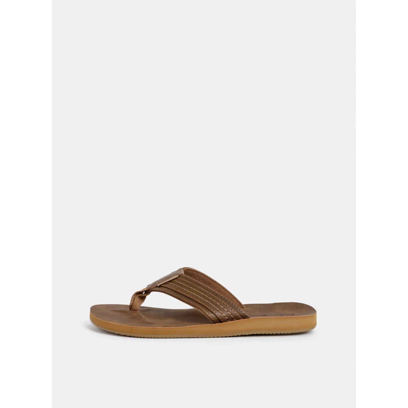 Brown Men's Leather Flip Flops Jack & Jones Bob