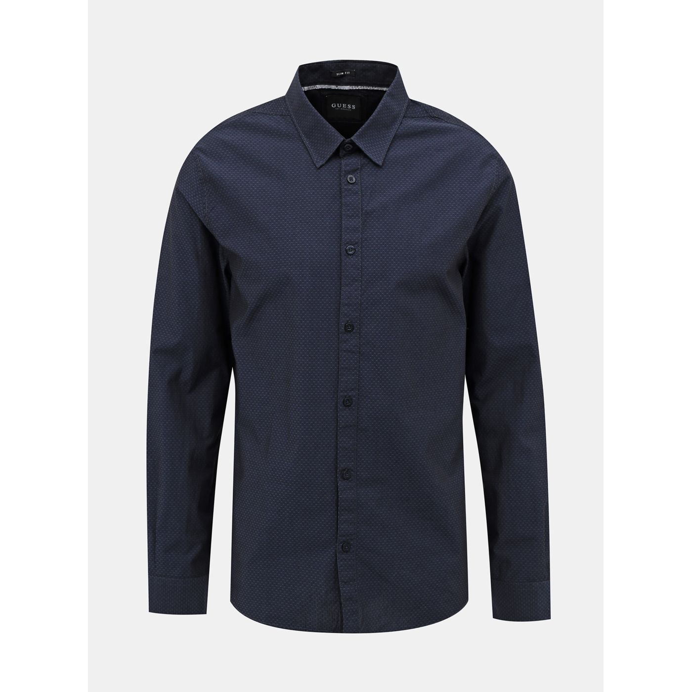 Dark Blue Men's Polka Dot Slim Fit Shirt Guess