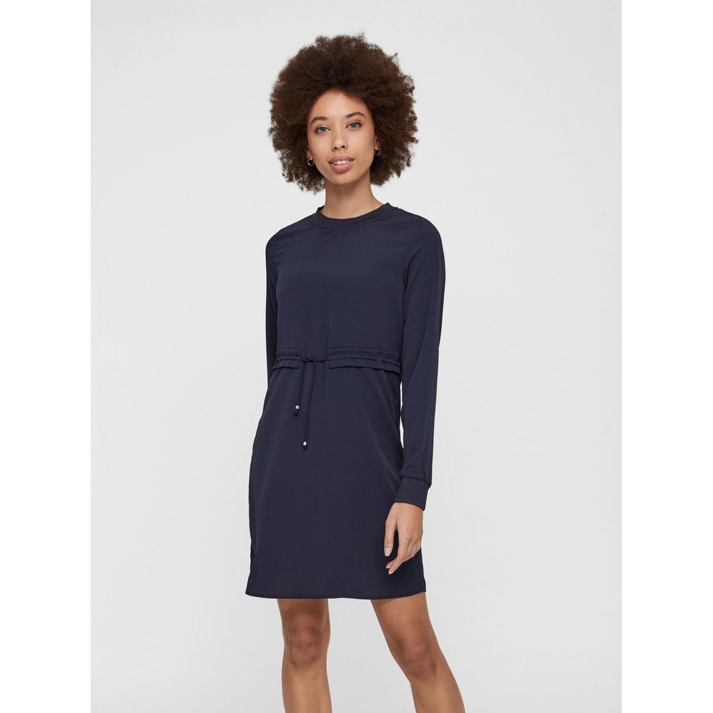 Dark blue dress with drawdown at noisy may monty waist
