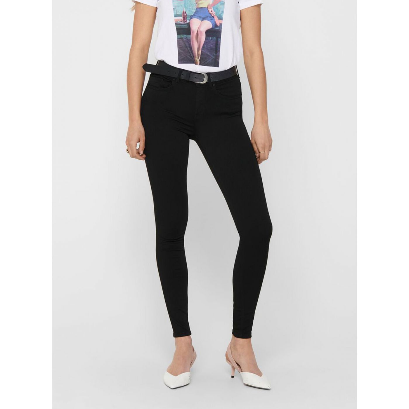 Black Cropped Skinny Fit Jeans ONLY Hush