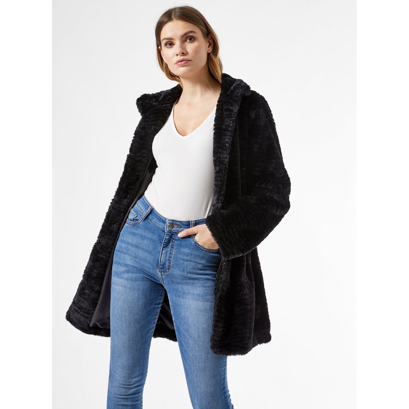 Naiste mantel Dorothy Perkins Fur detailed