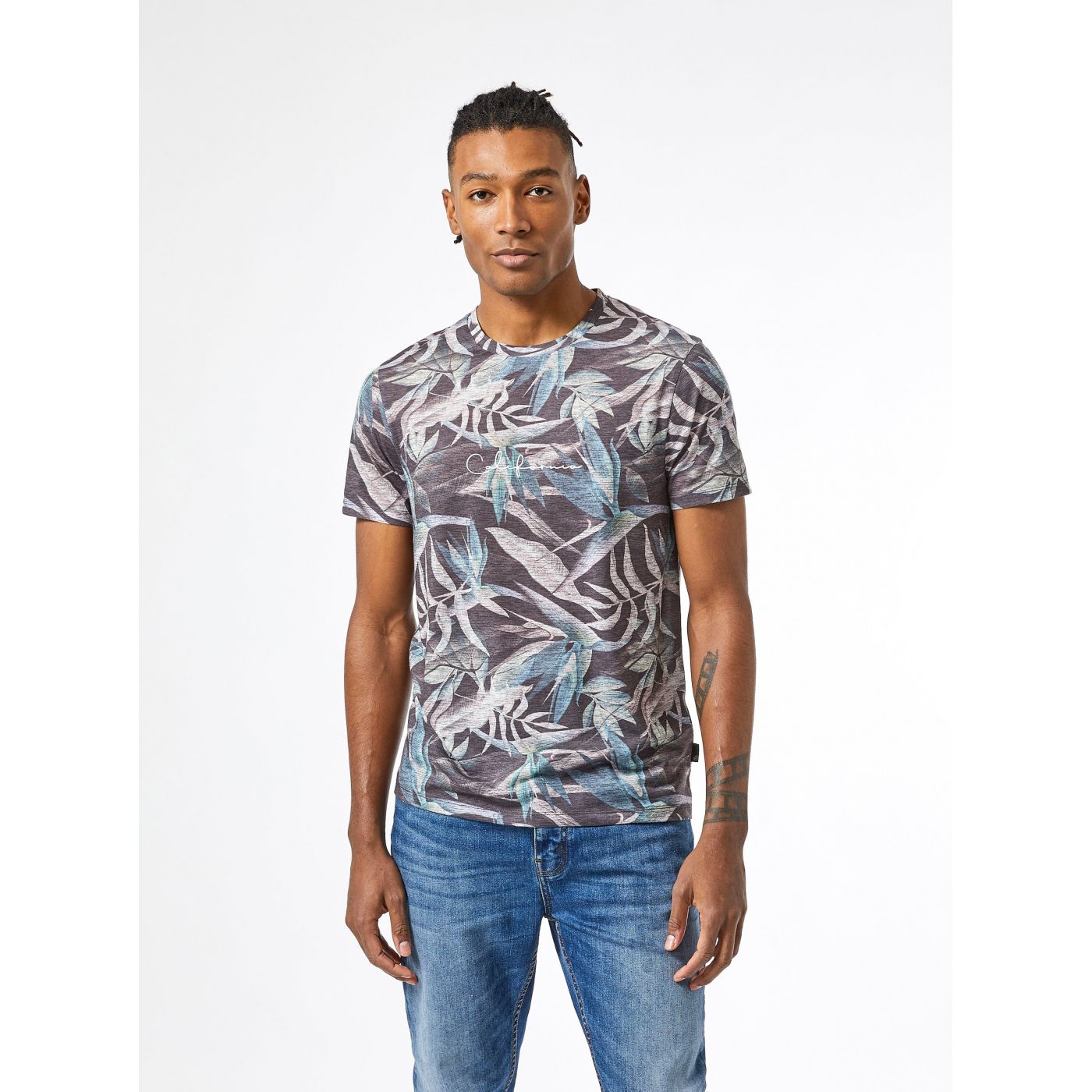 Burton Menswear London Grey Patterned T-Shirt