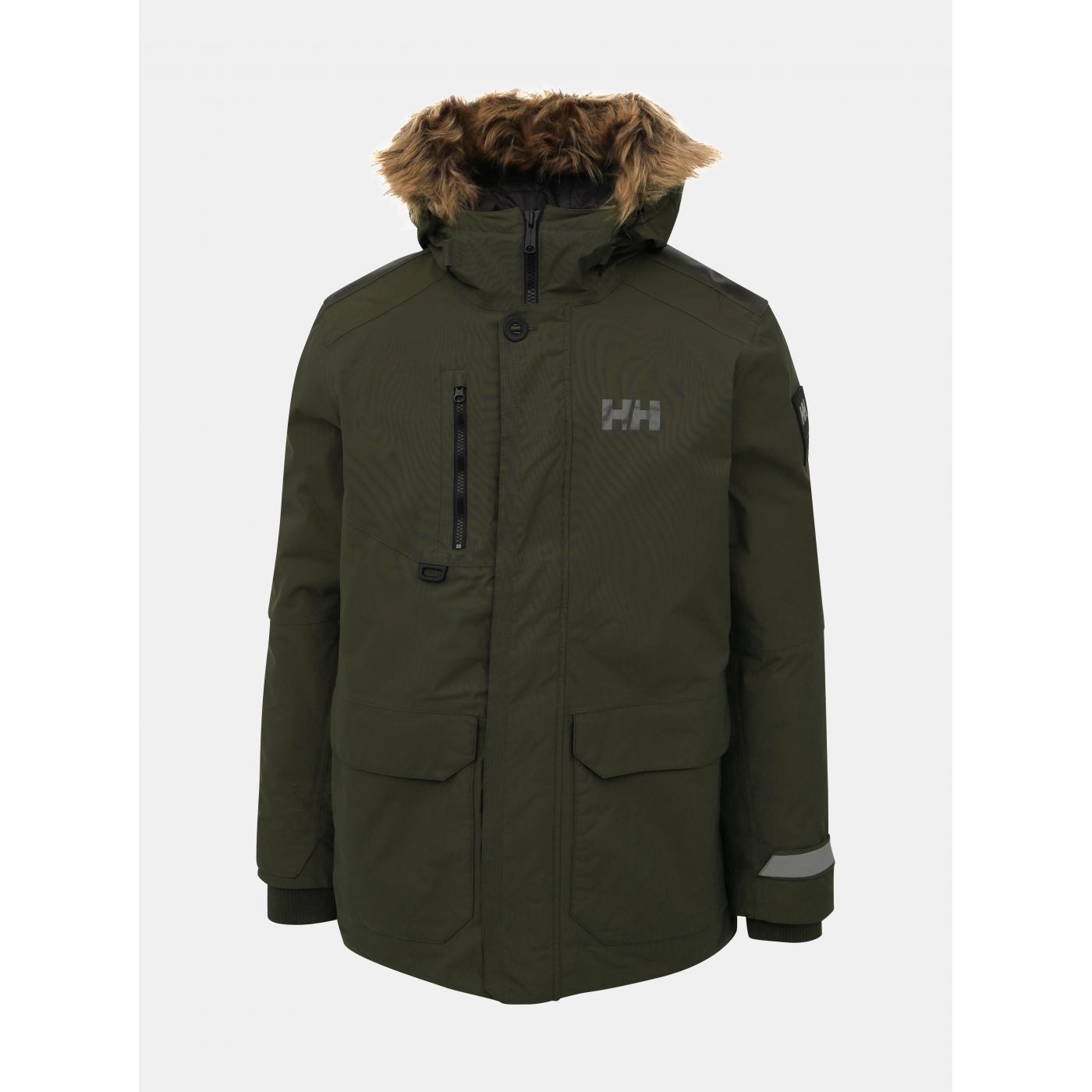 Khaki men's waterproof winter parka HELLY HANSEN Svalbard