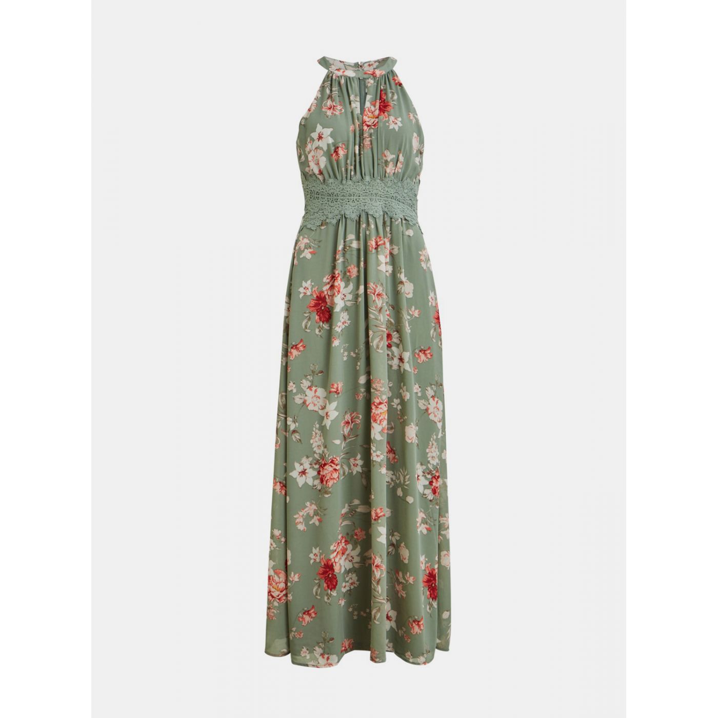 Green floral maxi dress VILA