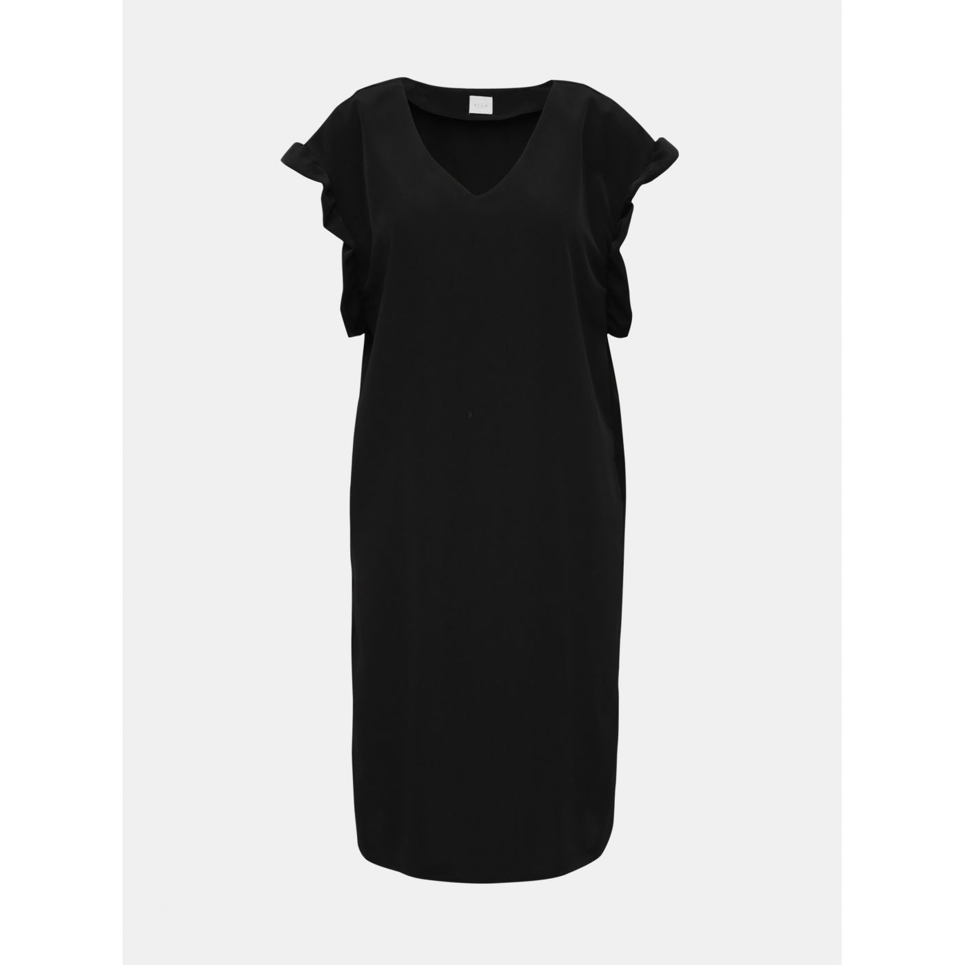 Black dress with flounce VILA Joan