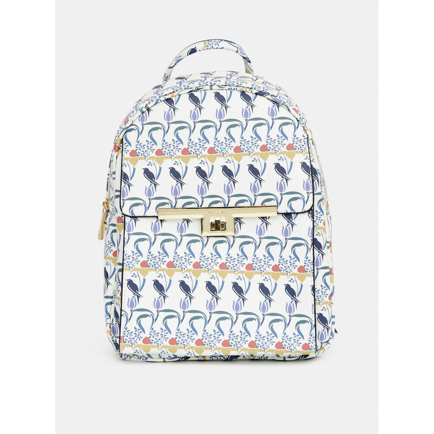 Bessie London Blue-white Patterned Backpack