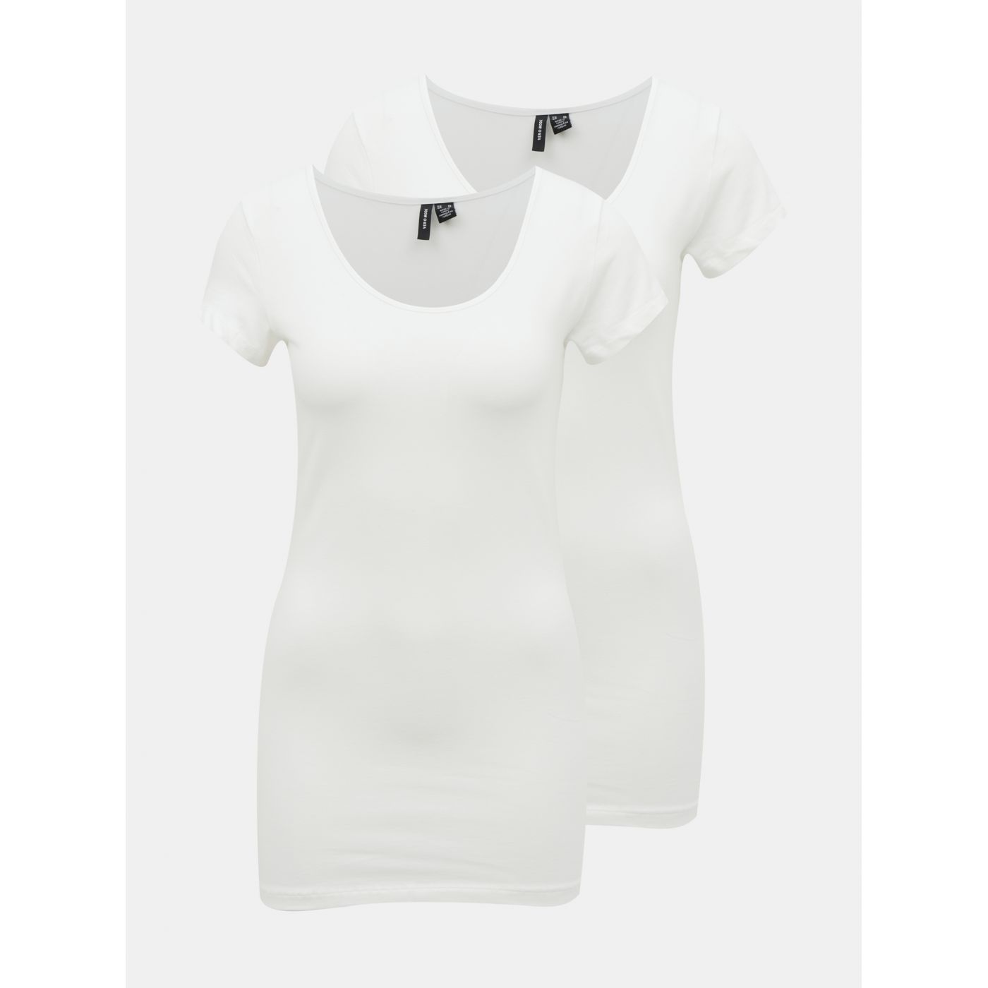 Set of two white basic T-shirts VERO MODA Maxi