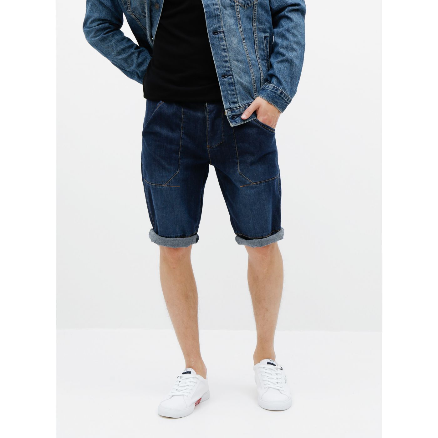 Dark Blue Men's Denim Shorts SAM 73