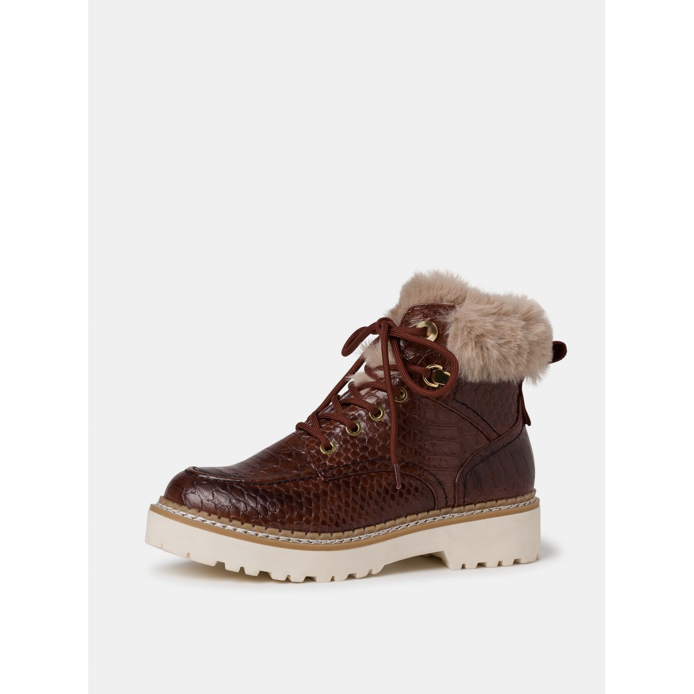 Brown patterned winter ankle boots Tamaris