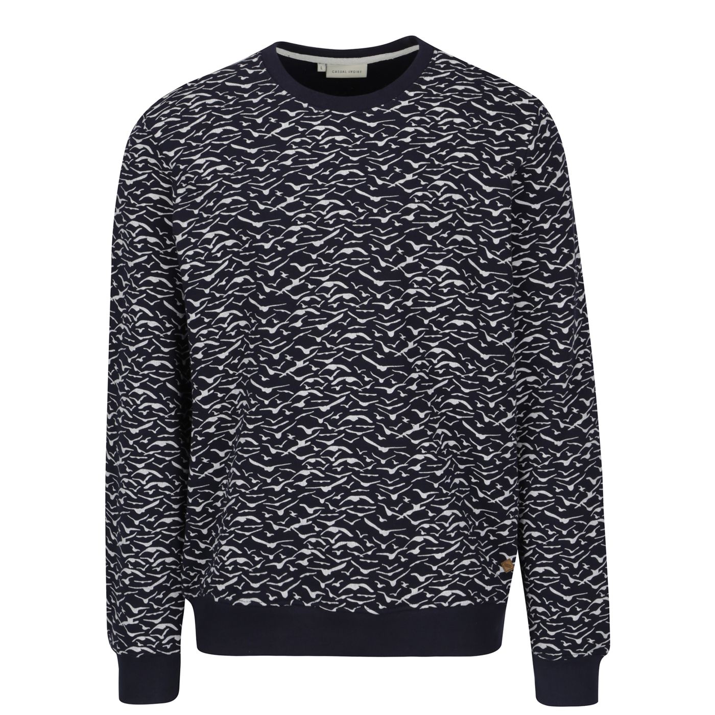 Casual Friday by Blend White and Blue Patterned Sweatshirt