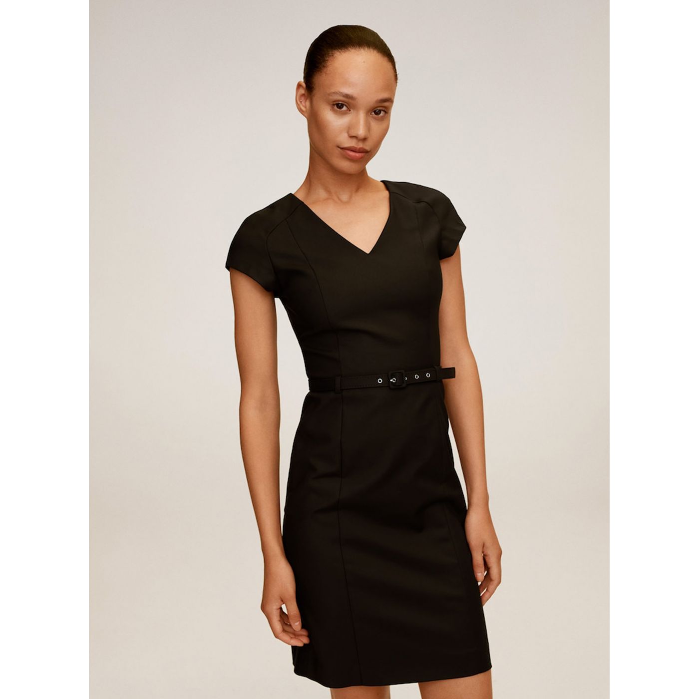 Black holstered dress with Mango belt