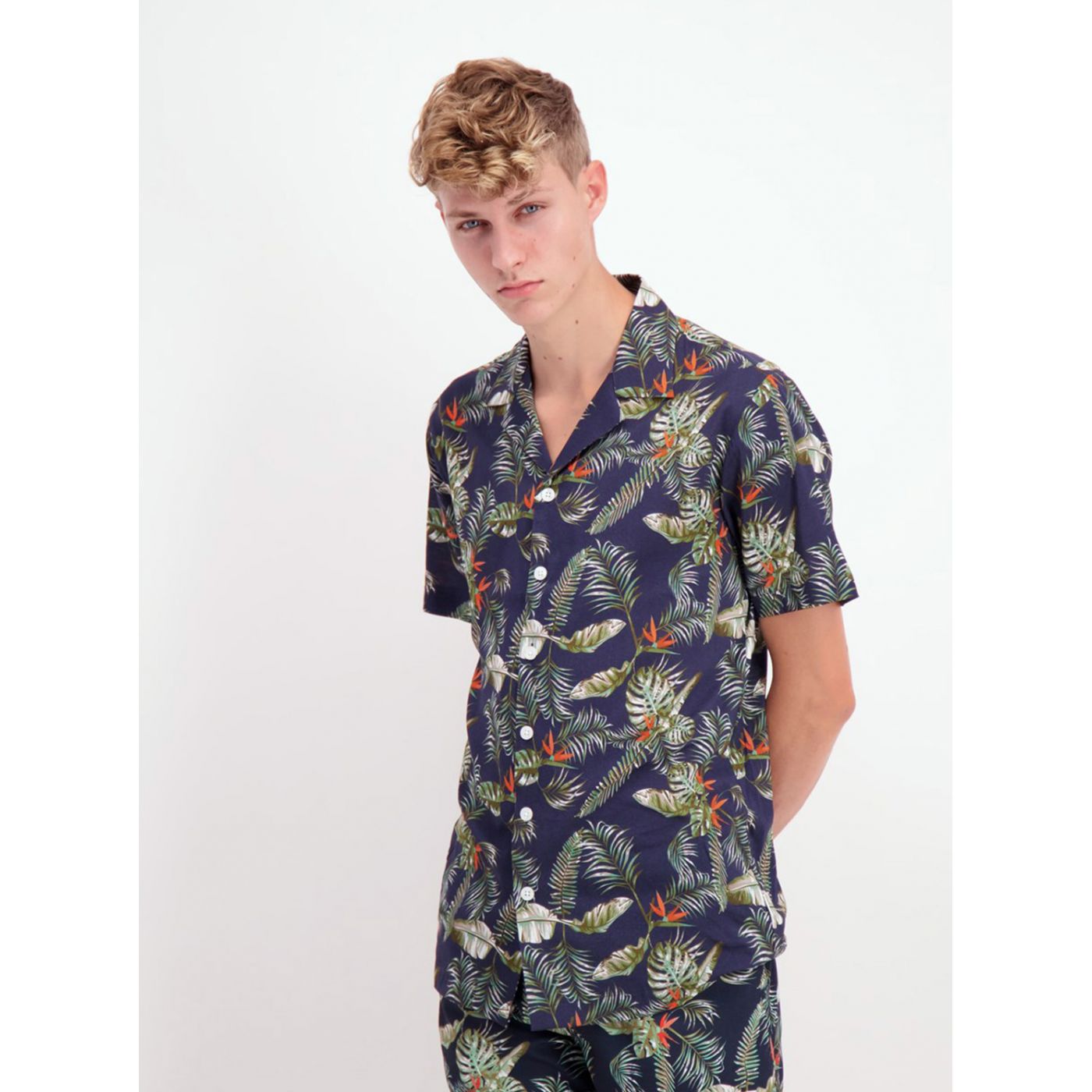 Lindbergh Dark Blue Patterned Shirt