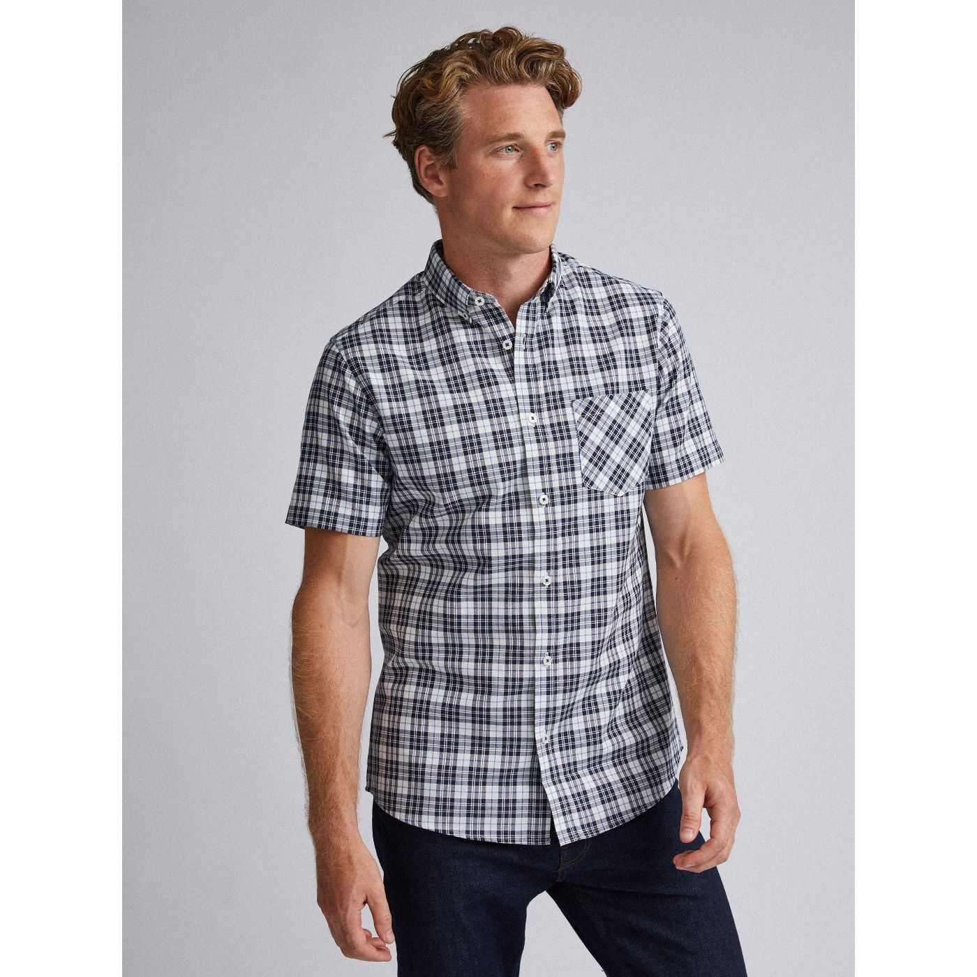 Burton Menswear London Orban Blue-white Checked Shirt