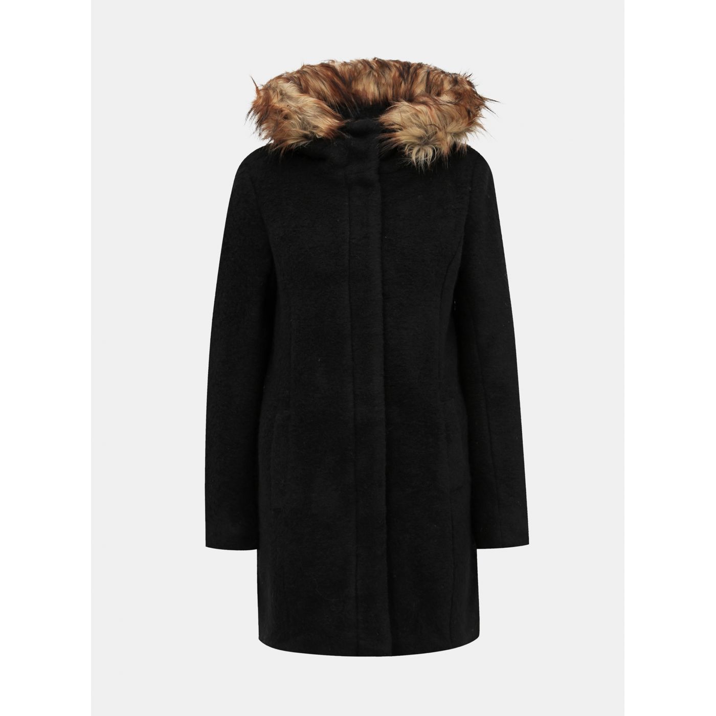 Black coat with admixture of wool ONLY Gianna