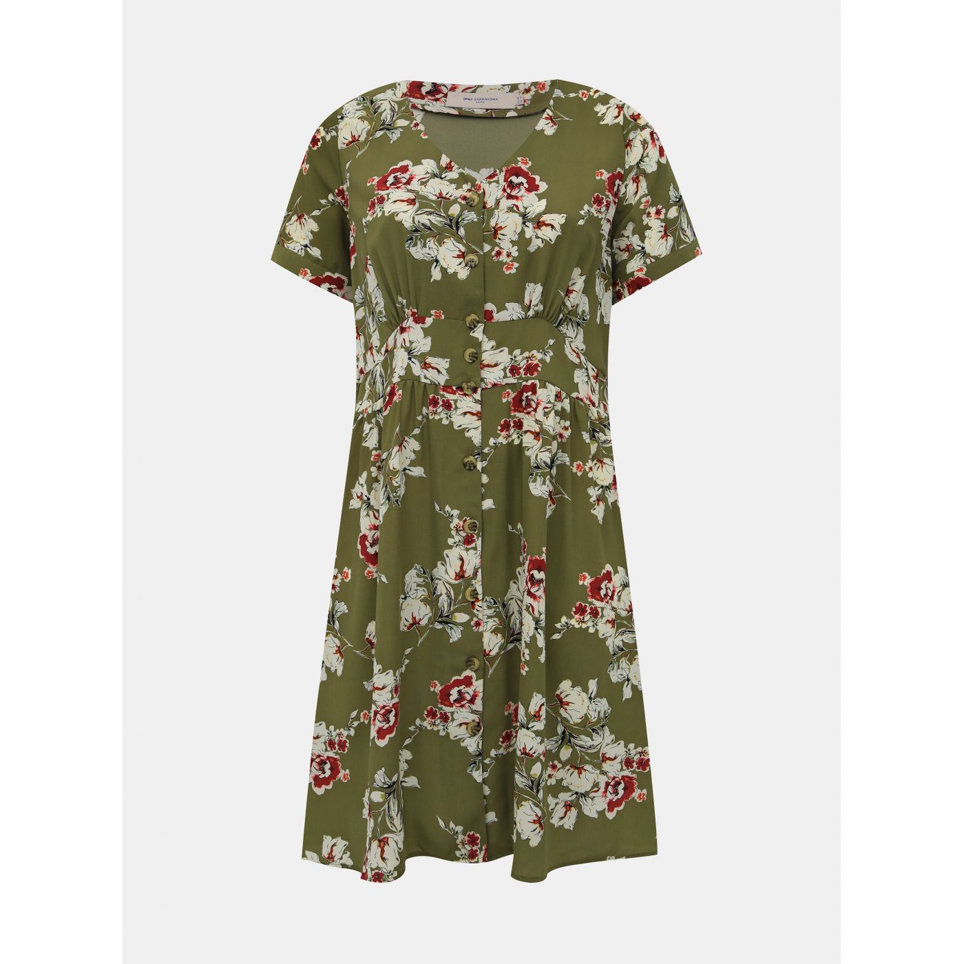 Khaki Floral Dress ONLY CARMAKOMA She