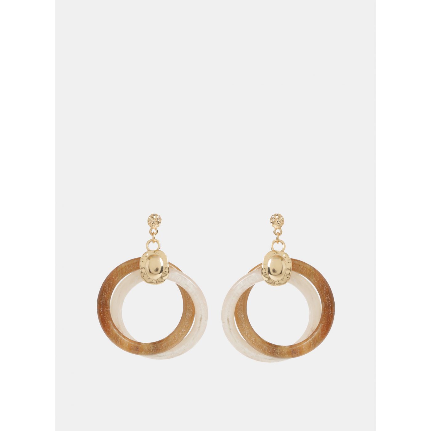 White-brown Circular Earrings ONLY Sanne