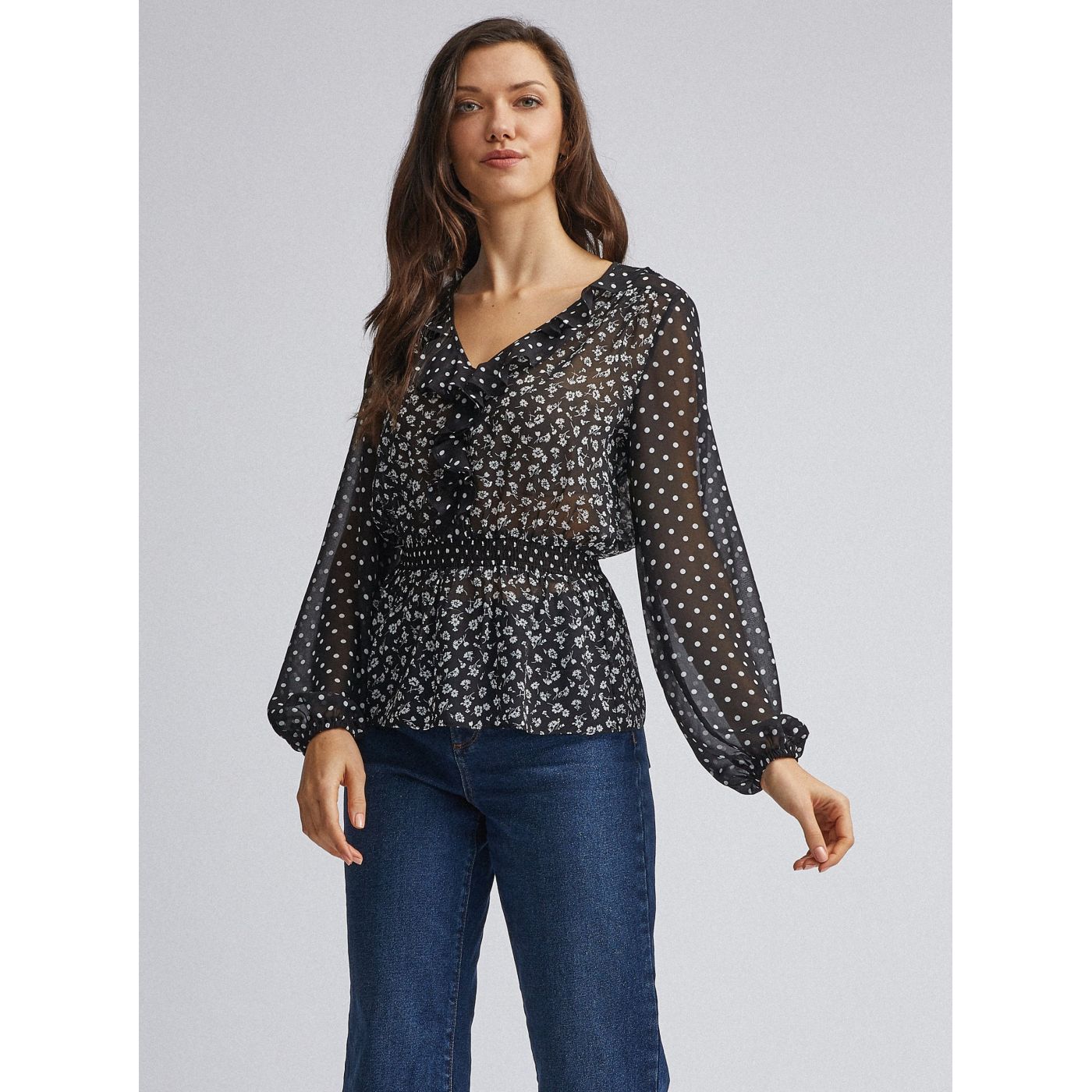 Black patterned blouse Dorothy Perkins