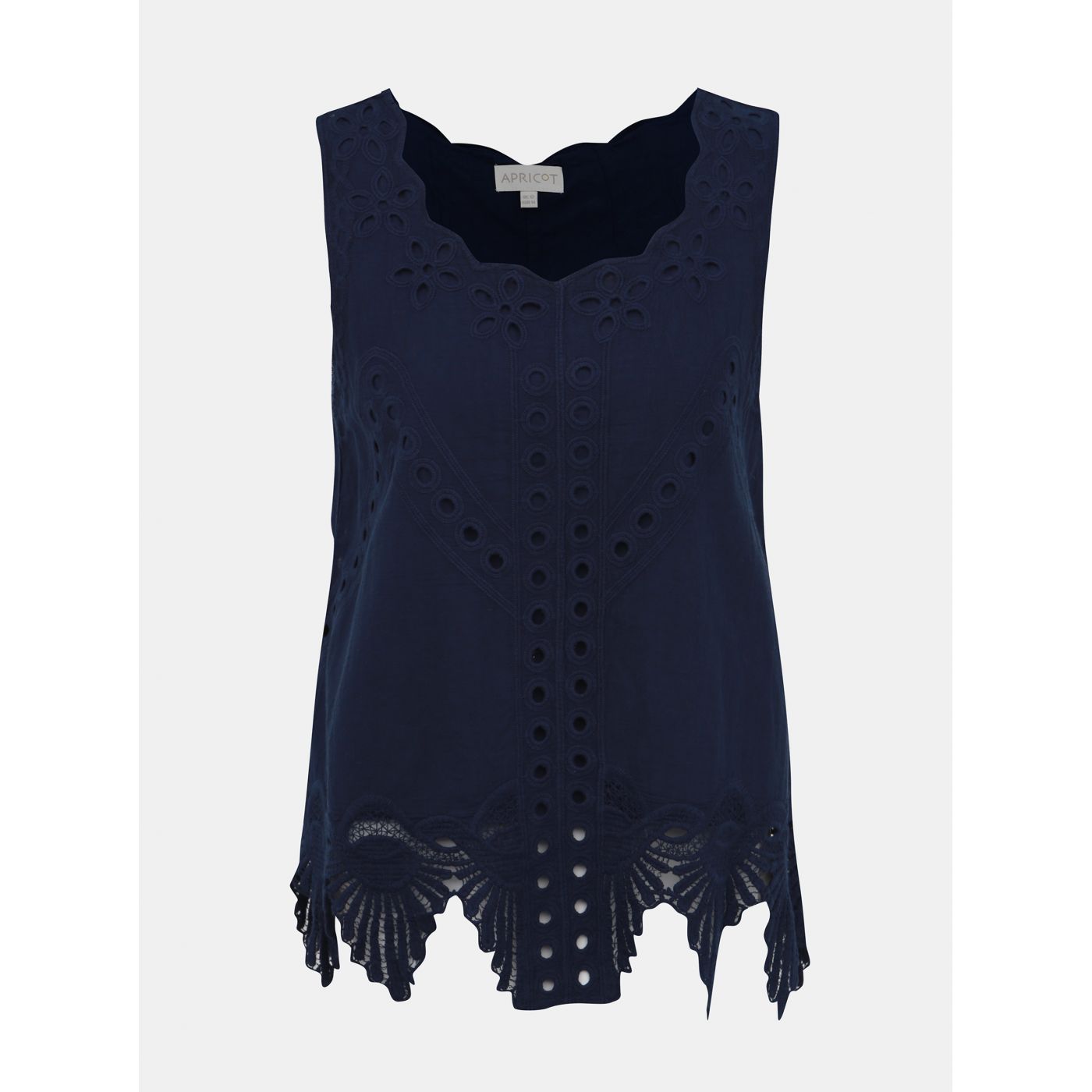 Dark blue top with apricot madeira