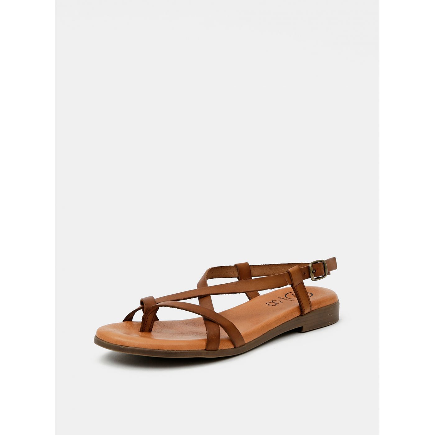 OJJU Brown Leather Sandals