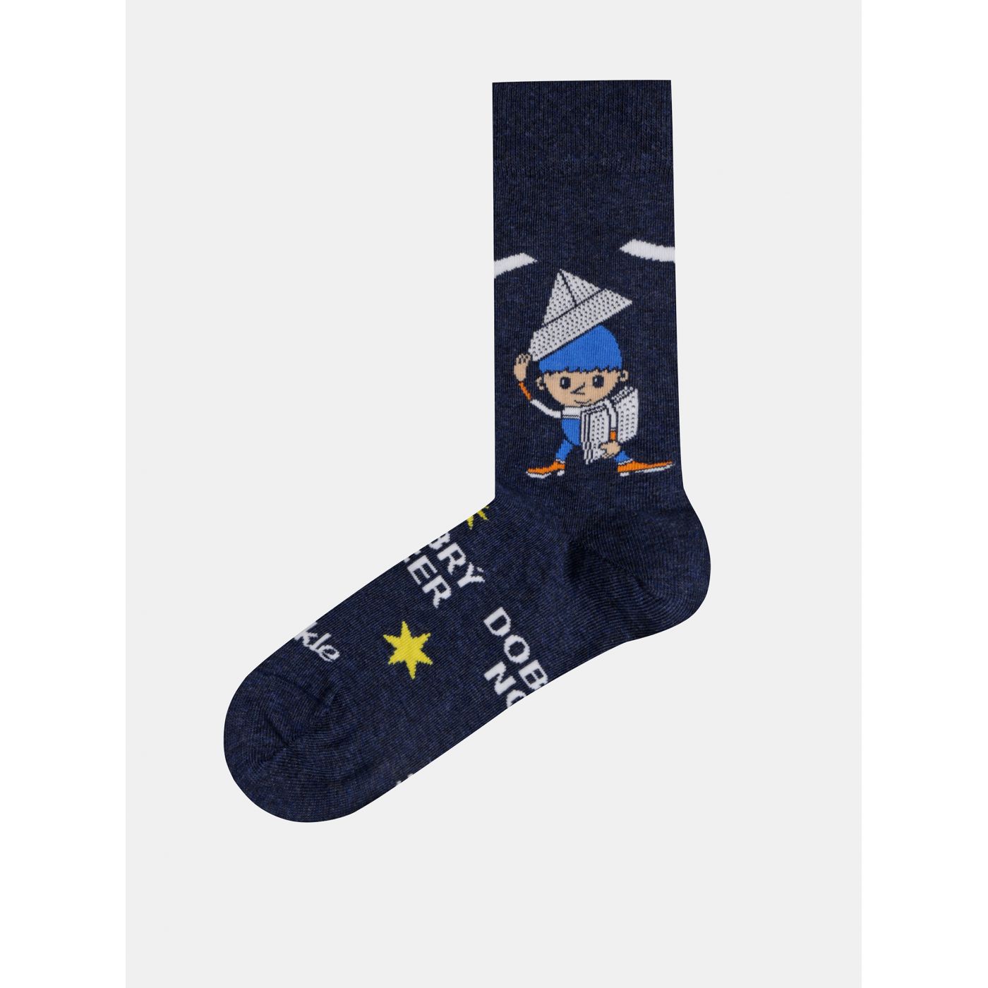 Dark Blue Patterned Socks Fusakle Evening