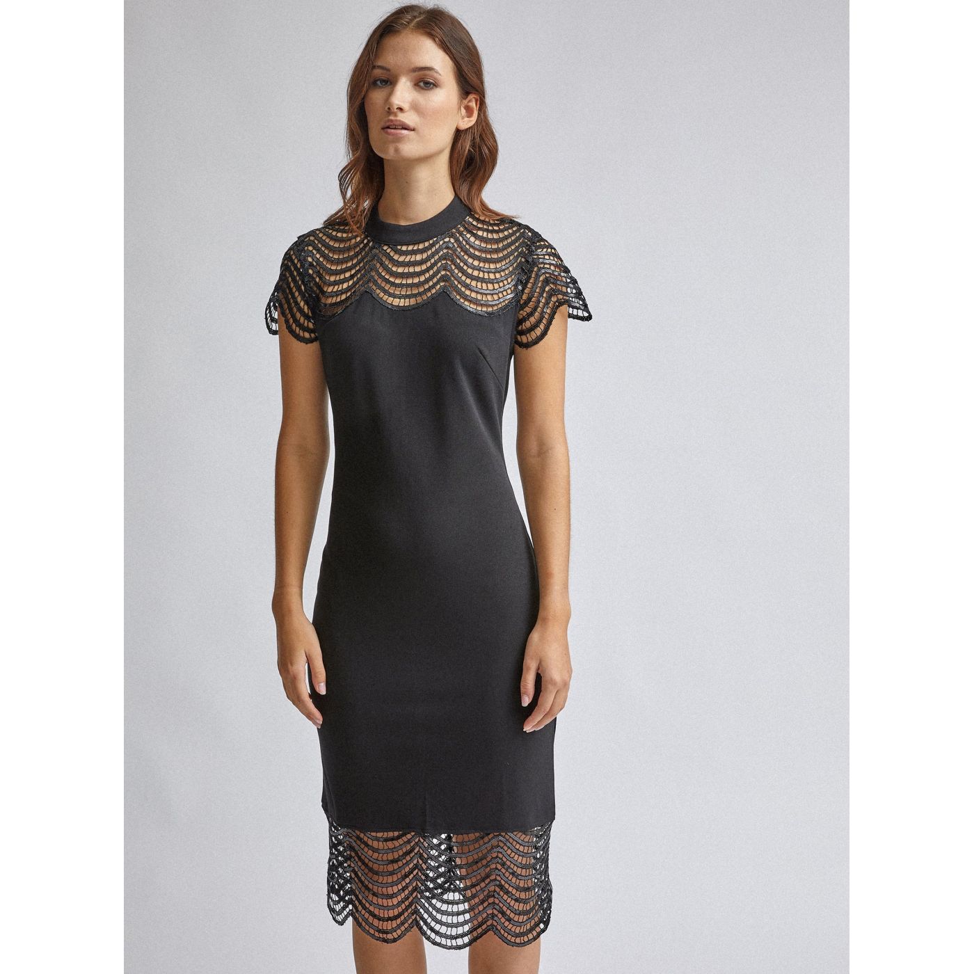 Black sleeve dress with lace Dorothy Perkins