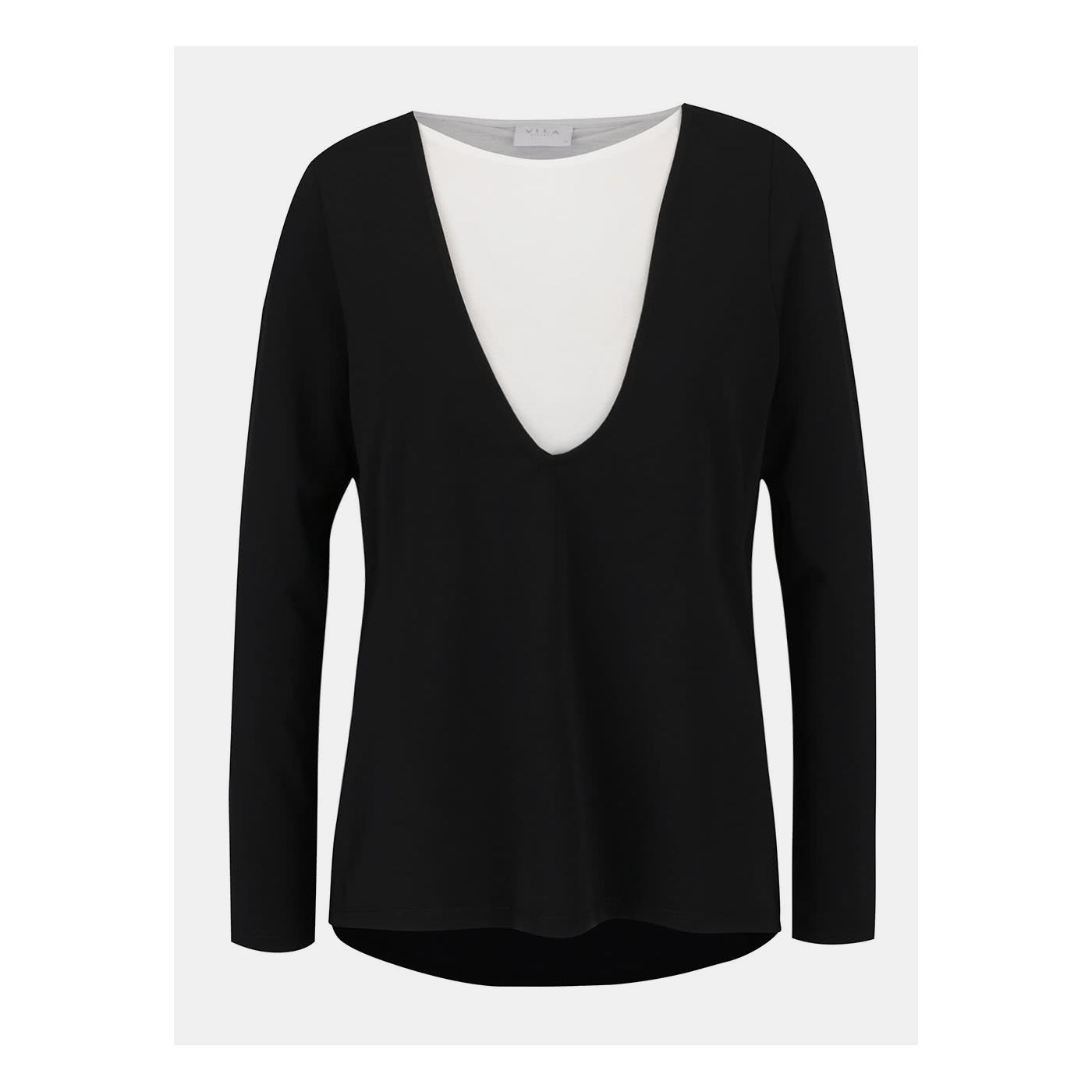 White-black long sleeve t-shirt VILA Bava