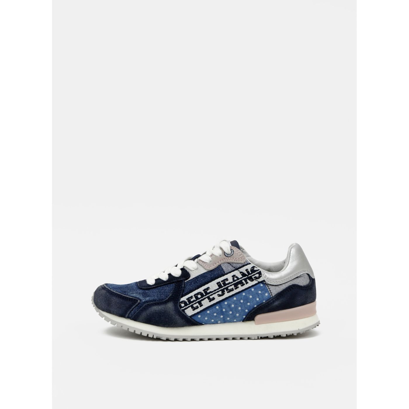 Blue Women's Sneakers with Suede Details Pepe Jeans