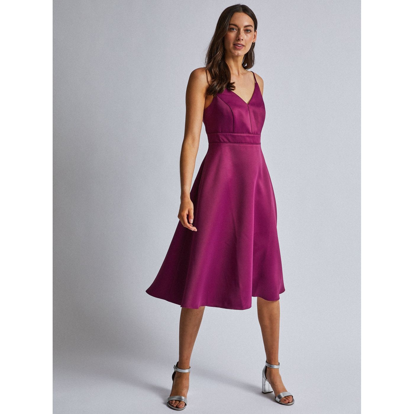 Purple dress on Dorothy Perkins hangers
