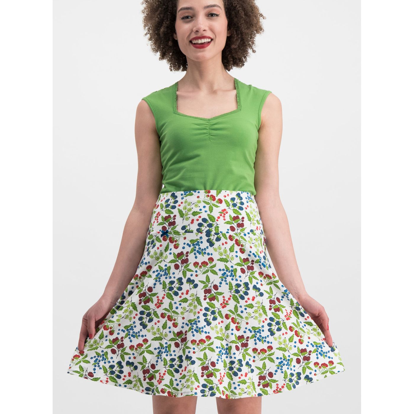 Blutsgeschwister Jetset Boulevard White Patterned Skirt