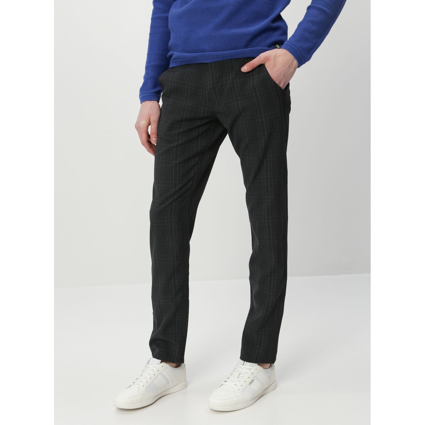 Dark Grey Plaid Chino Pants Selected By Homme Storm