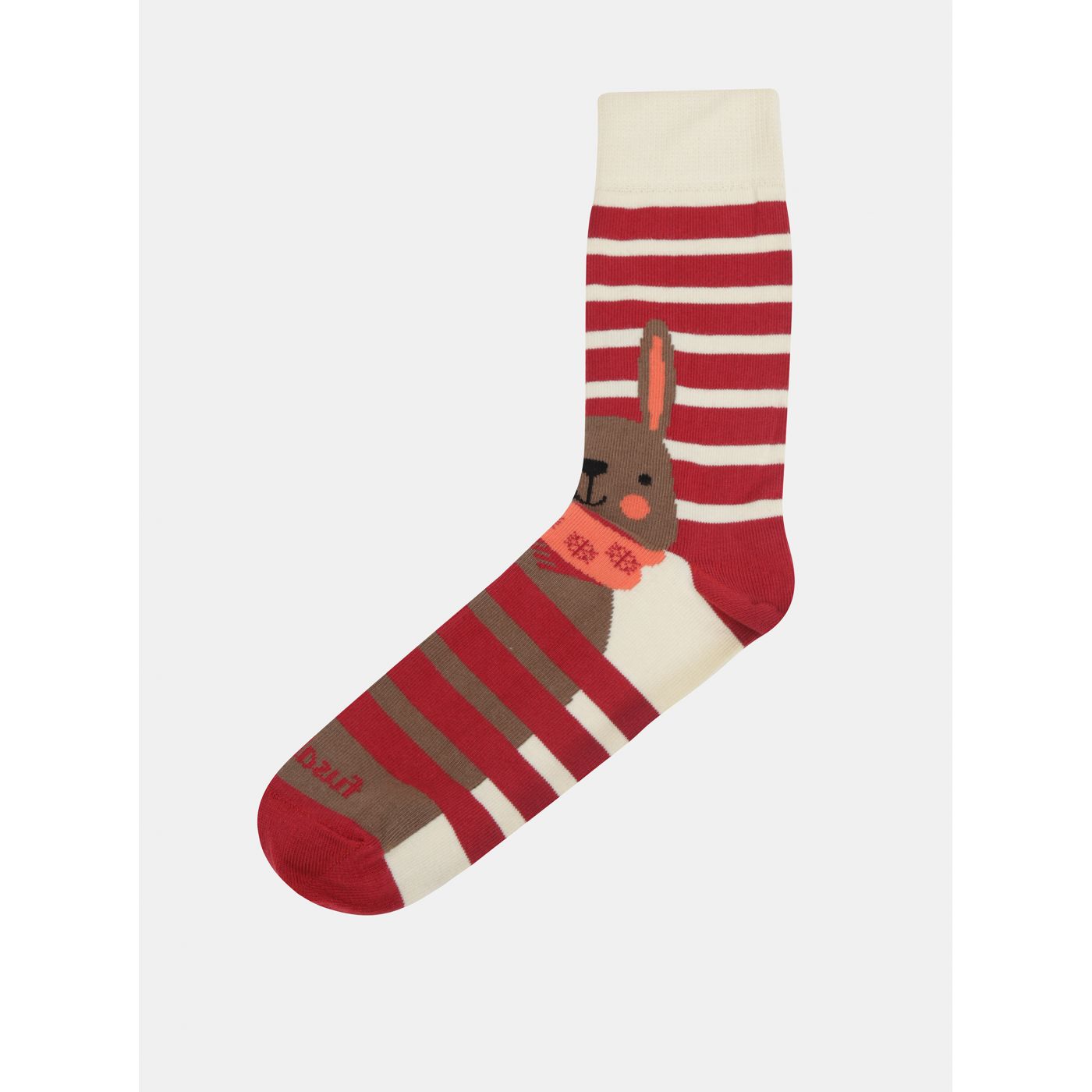 Creamy-red socks Fusakle Just wait, hares