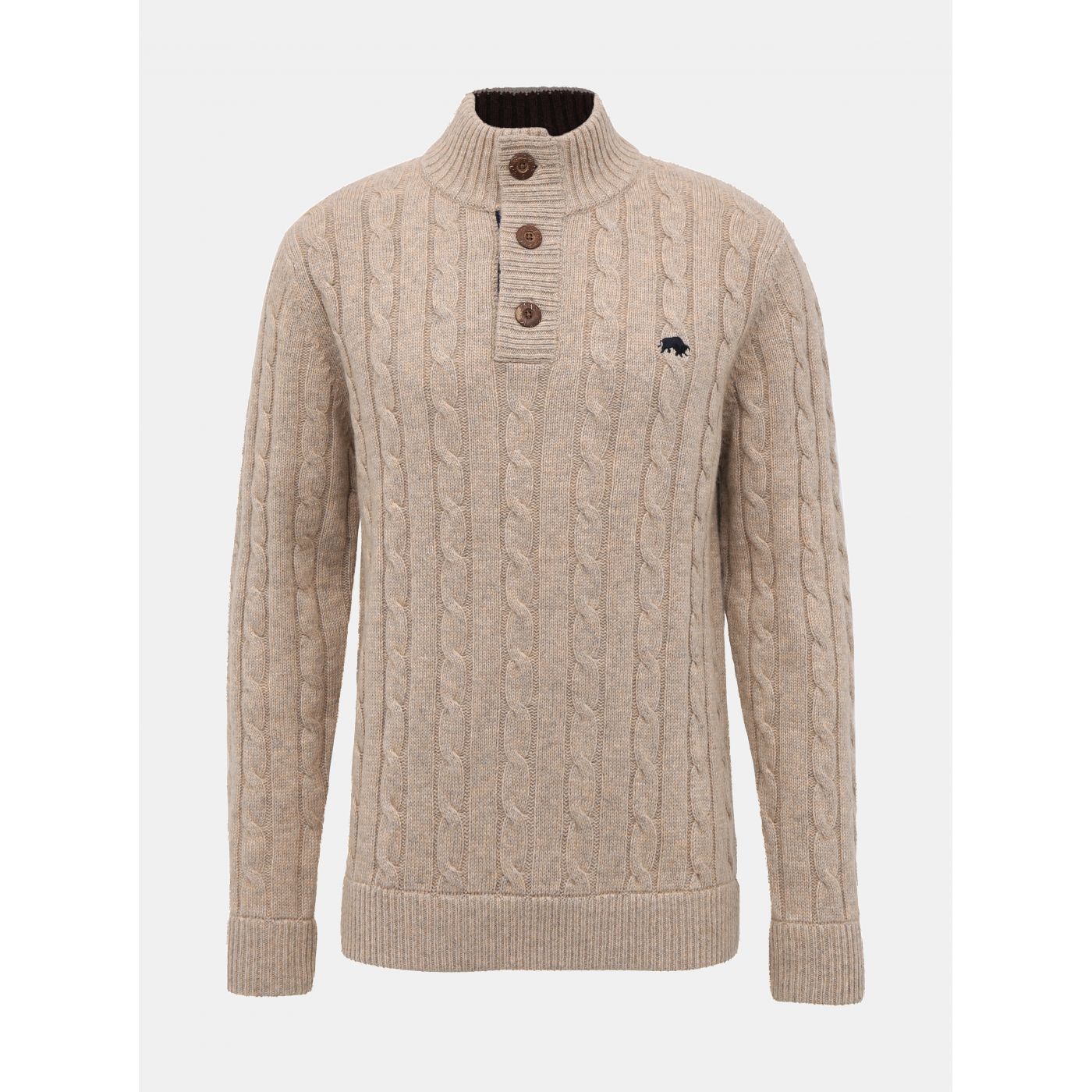 Beige Woolwed Sweater Raging Bull